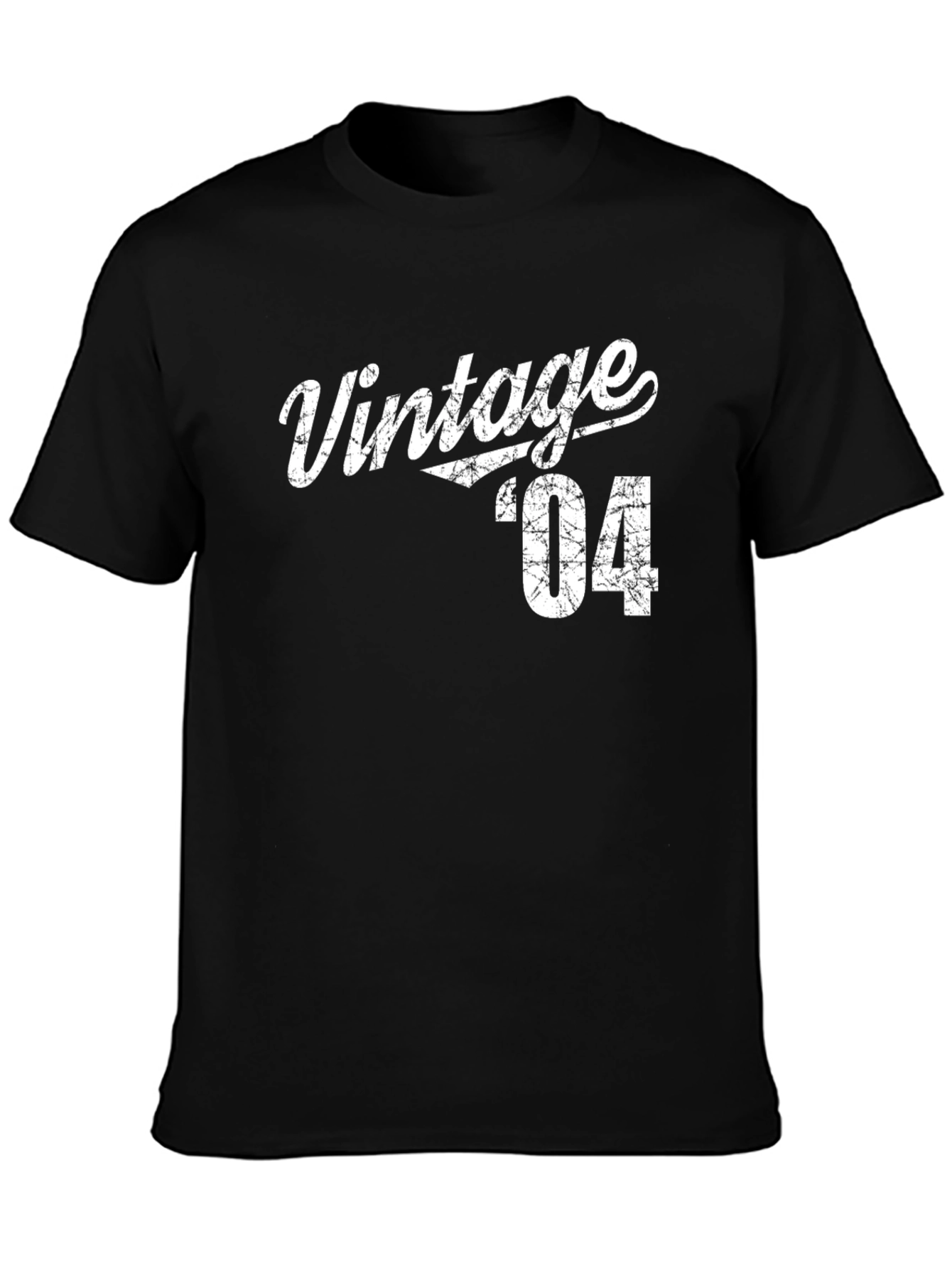 Black Vintage '04 Graphic Tee - Black Cotton T-Shirt view 3