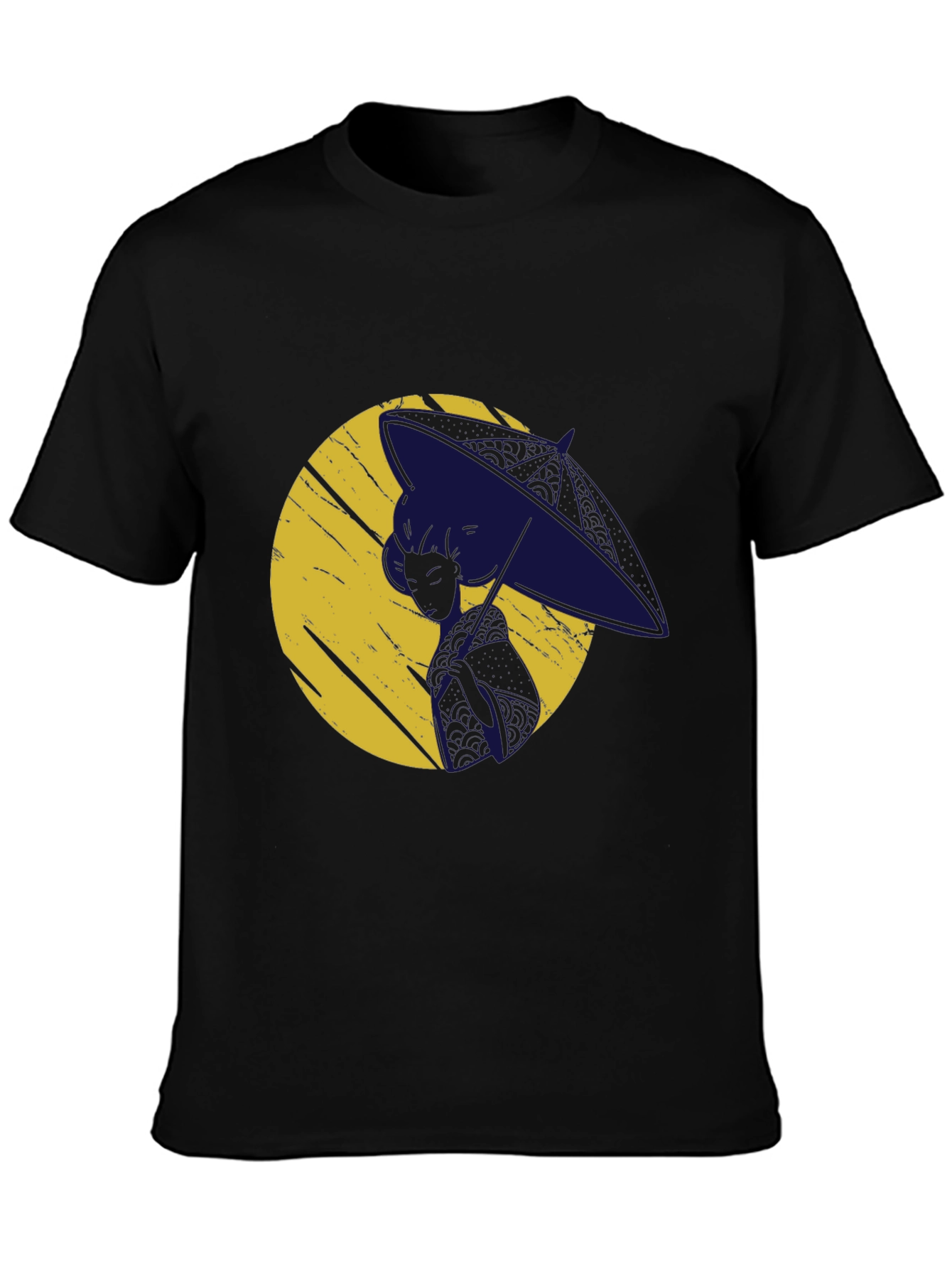 Black Stylish Graphic Print Tee - Moon Silhouette view 3