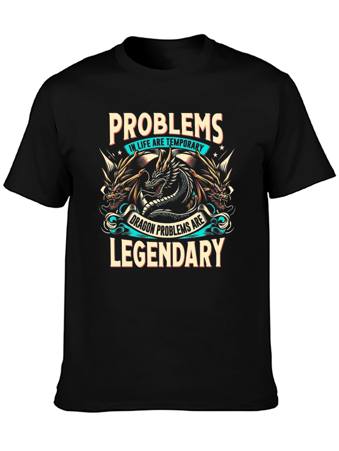 Black Dragon Problems Legendary Graphic Tee view 3