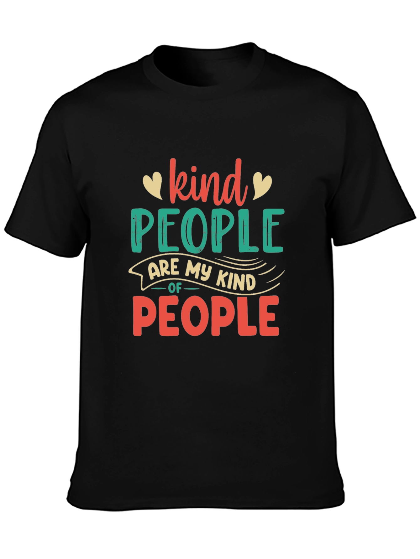 Black Kind People Graphic Tee - Black Unisex T-Shirt view 3