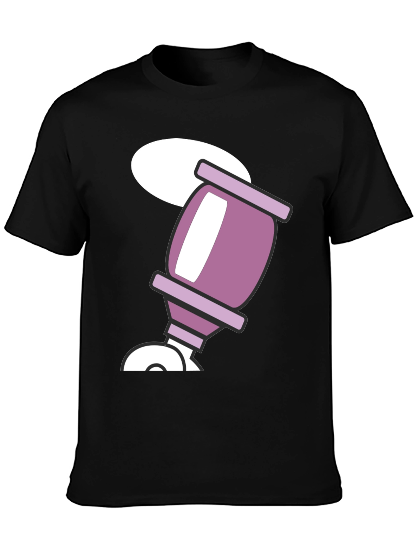 Black Retro Cartoon Drink Black T-Shirt view 3