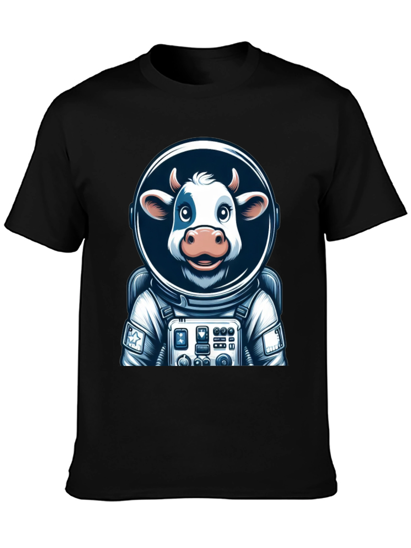 Black Cow Astronaut Graphic Tee - Space Moo-n Adventure view 3