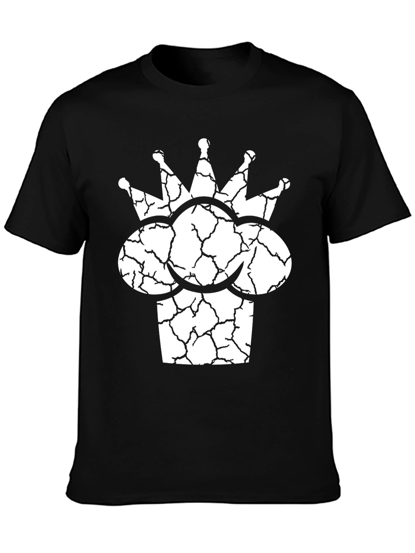 Black Cracked Crown Graphic Tee - Cool Casual Wear view 3