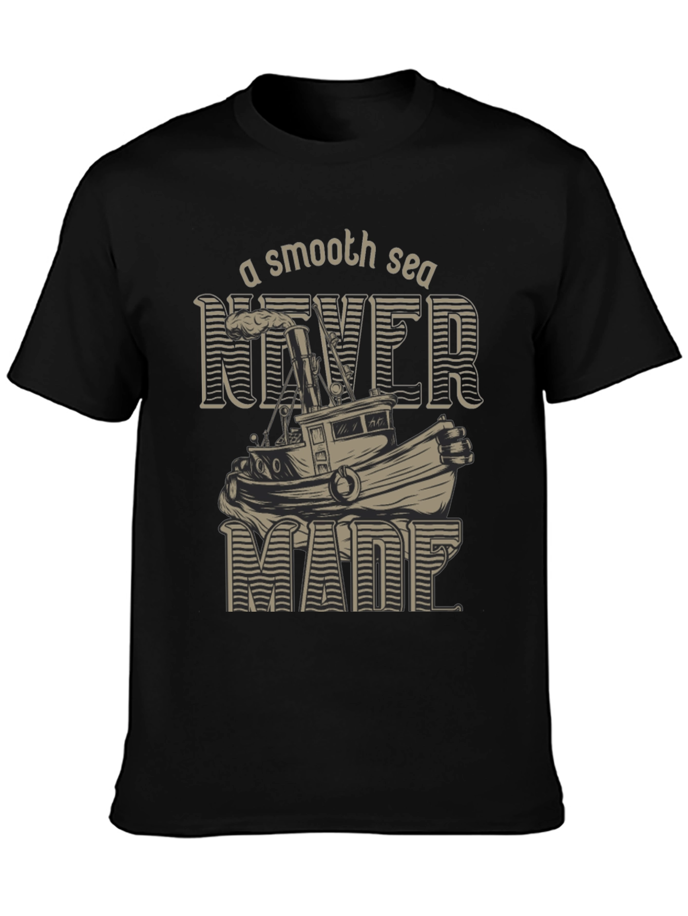 Black Smooth Sea T-Shirt - Nautical Design view 3