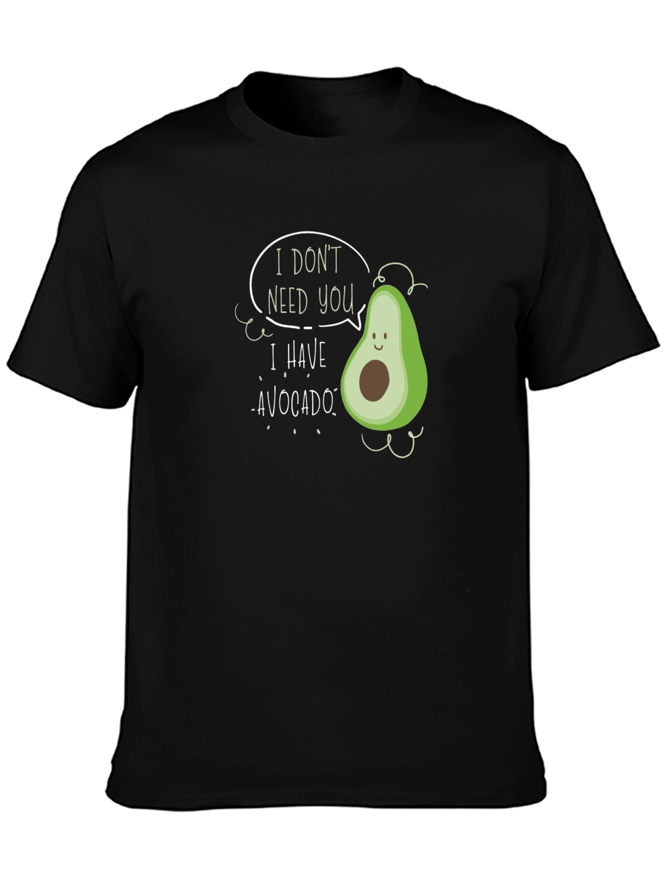 Black Funny Avocado Graphic Black T-Shirt view 3