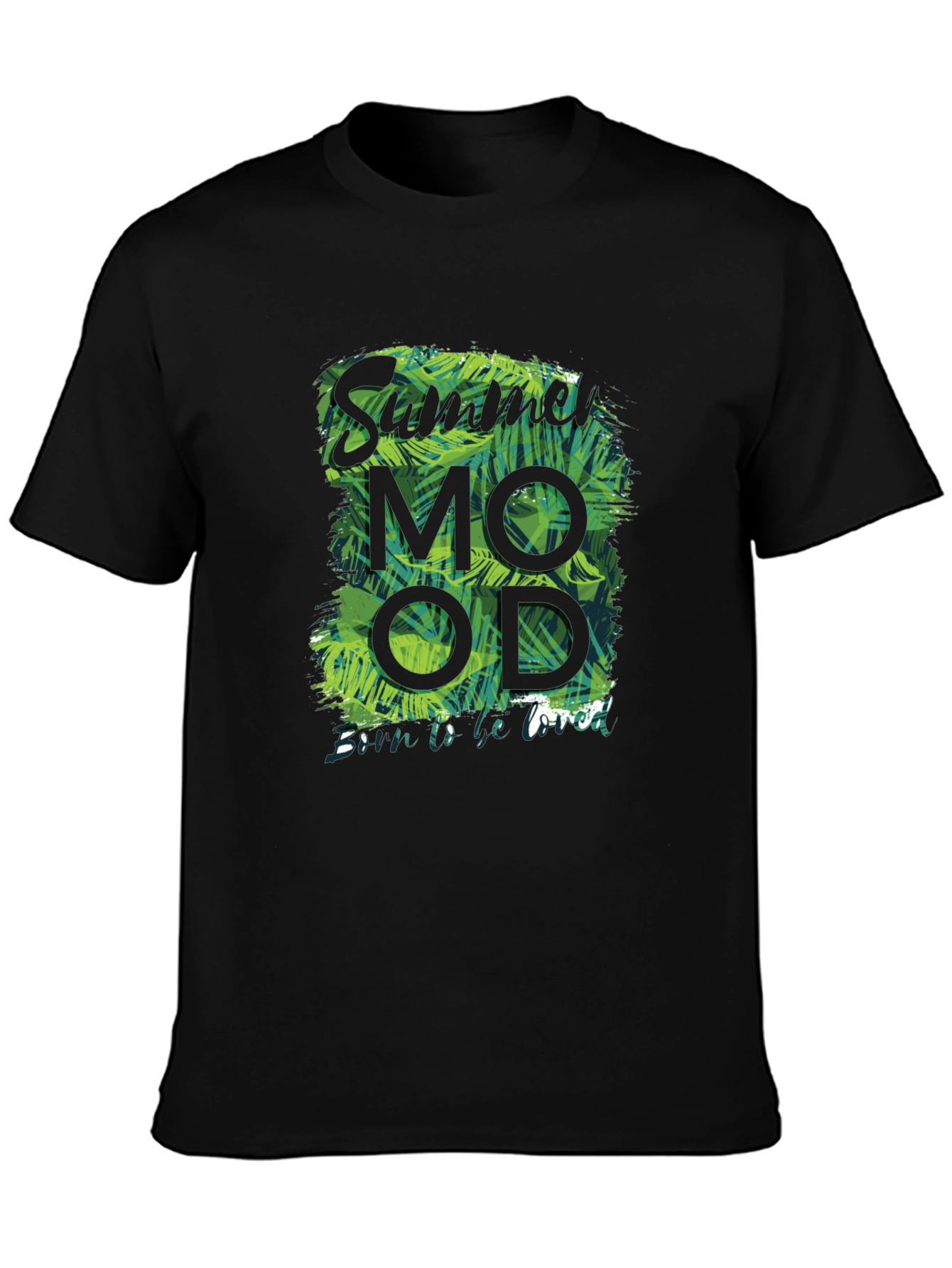 Black Summer Mood Graphic Print Black T-Shirt view 3