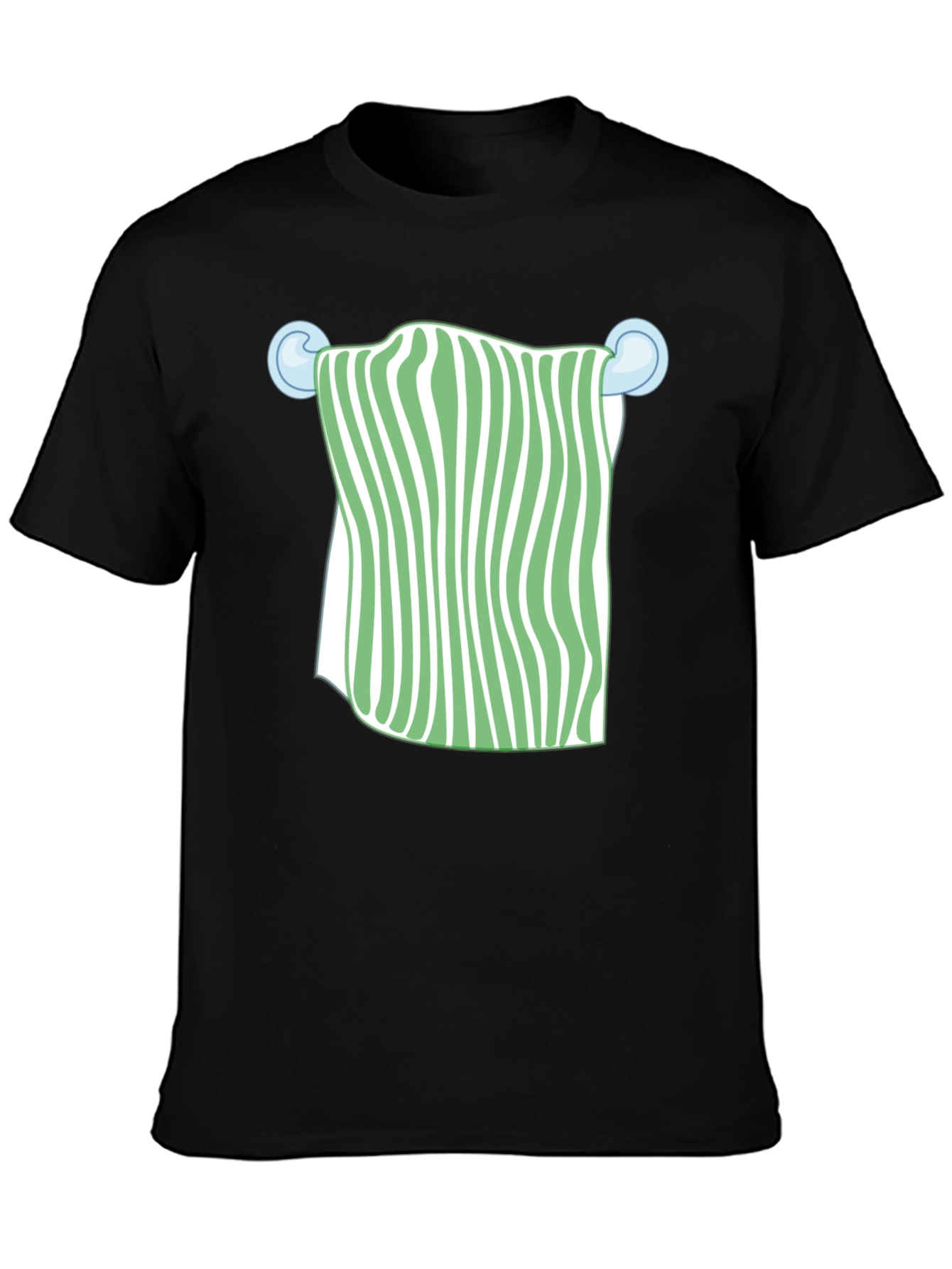 Black Striped Towel Graphic T-Shirt | Trendy Casual Wear view 3