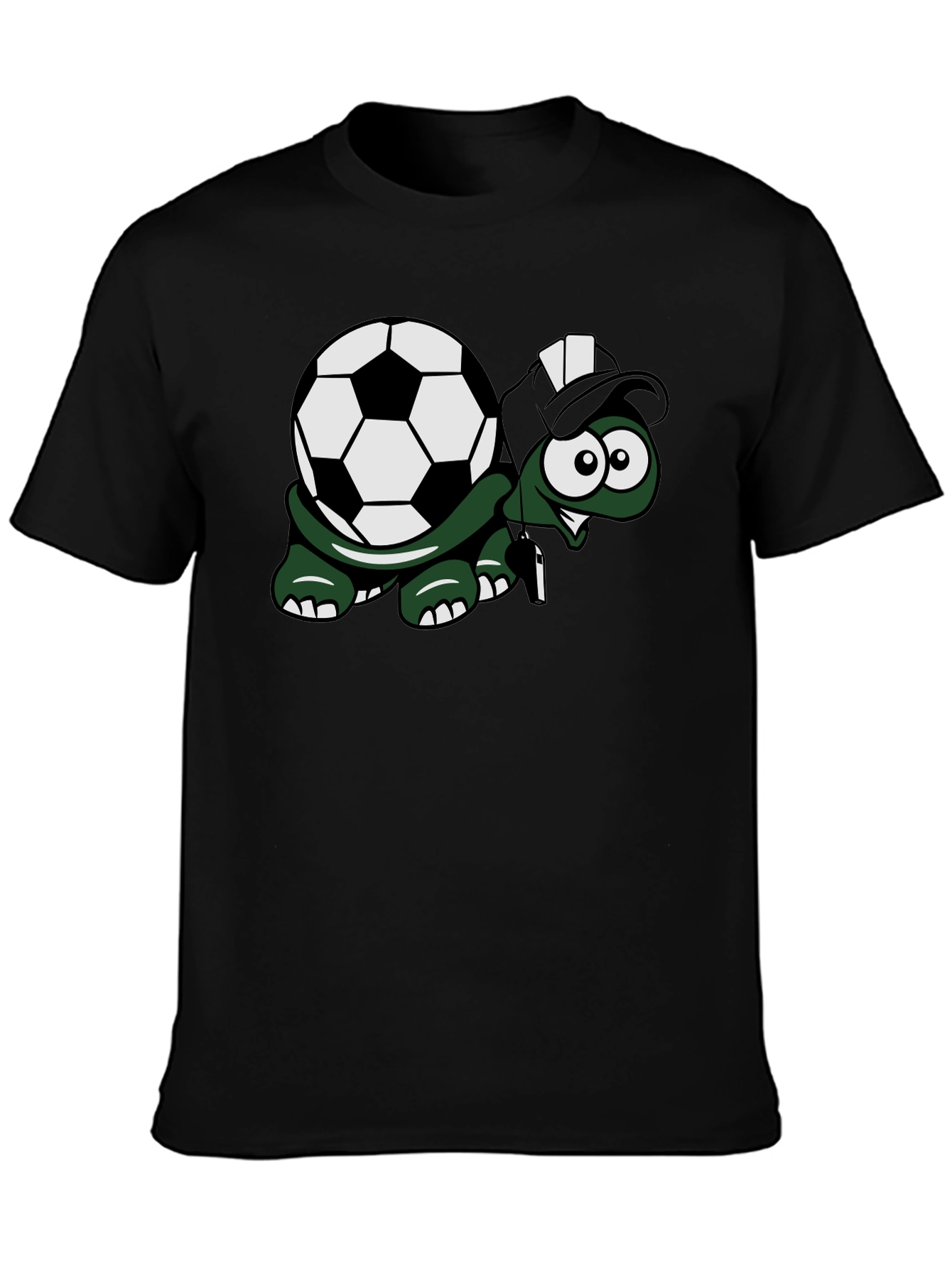 Black Soccer Turtle Graphic Tee - Fun Black T-Shirt view 3