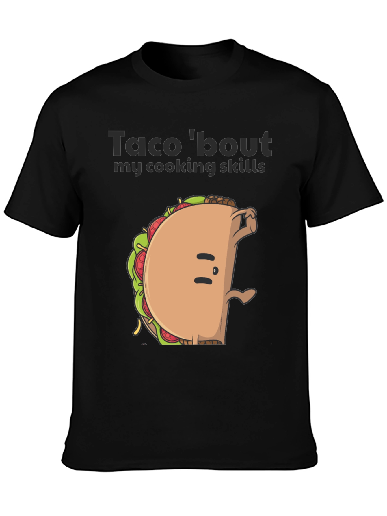 Black Funny Taco Cooking Skills Graphic Tee view 3