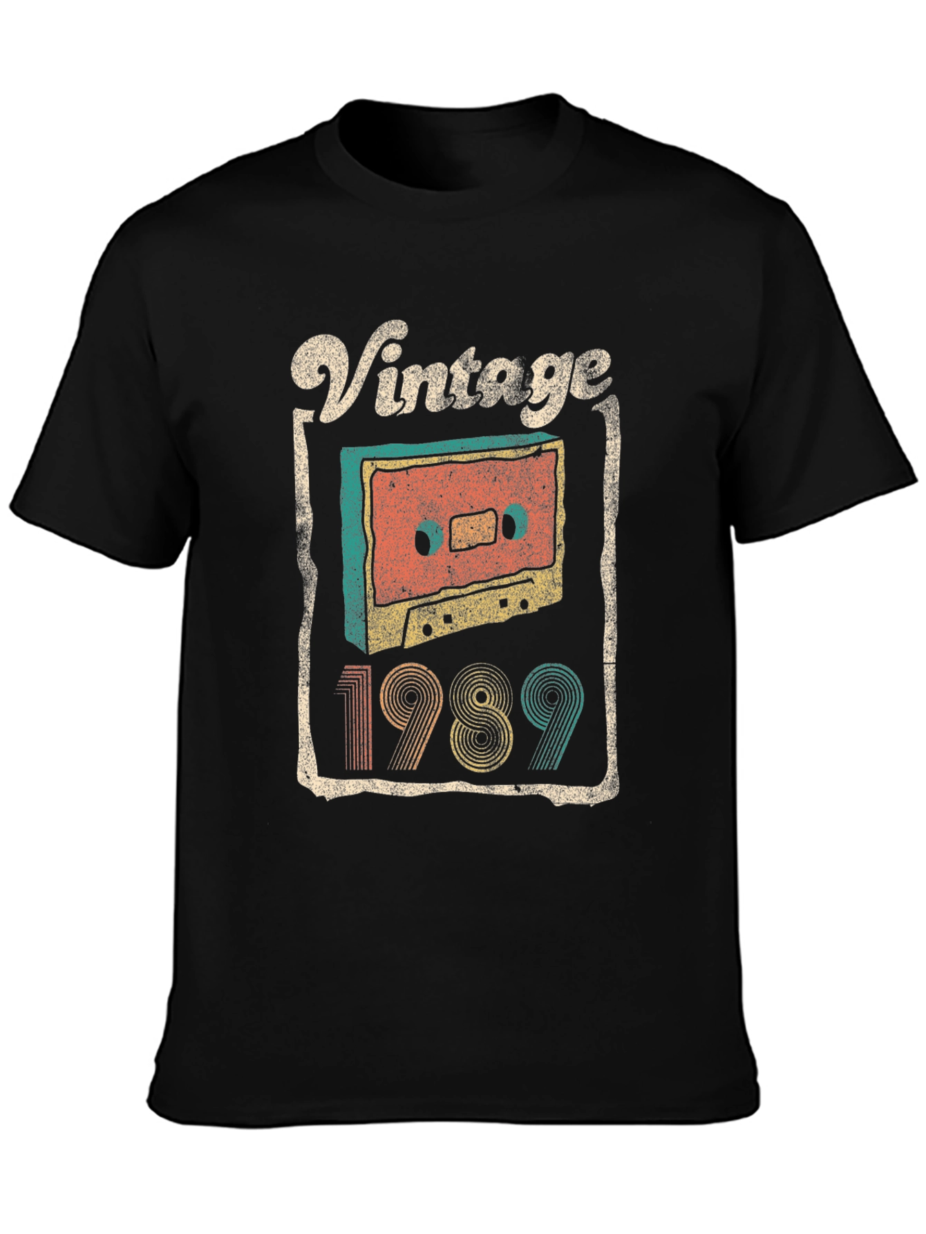 Black Vintage 1989 Cassette Tape T-Shirt view 3