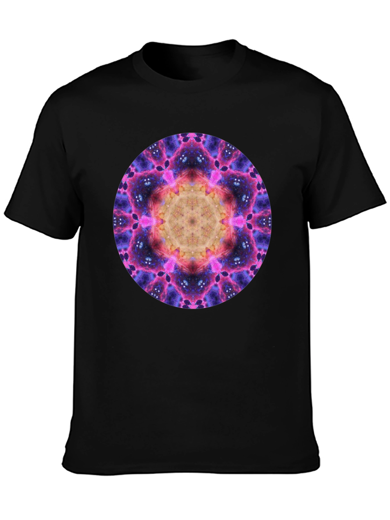 Black Cosmic Mandala Graphic Tee - Black view 3