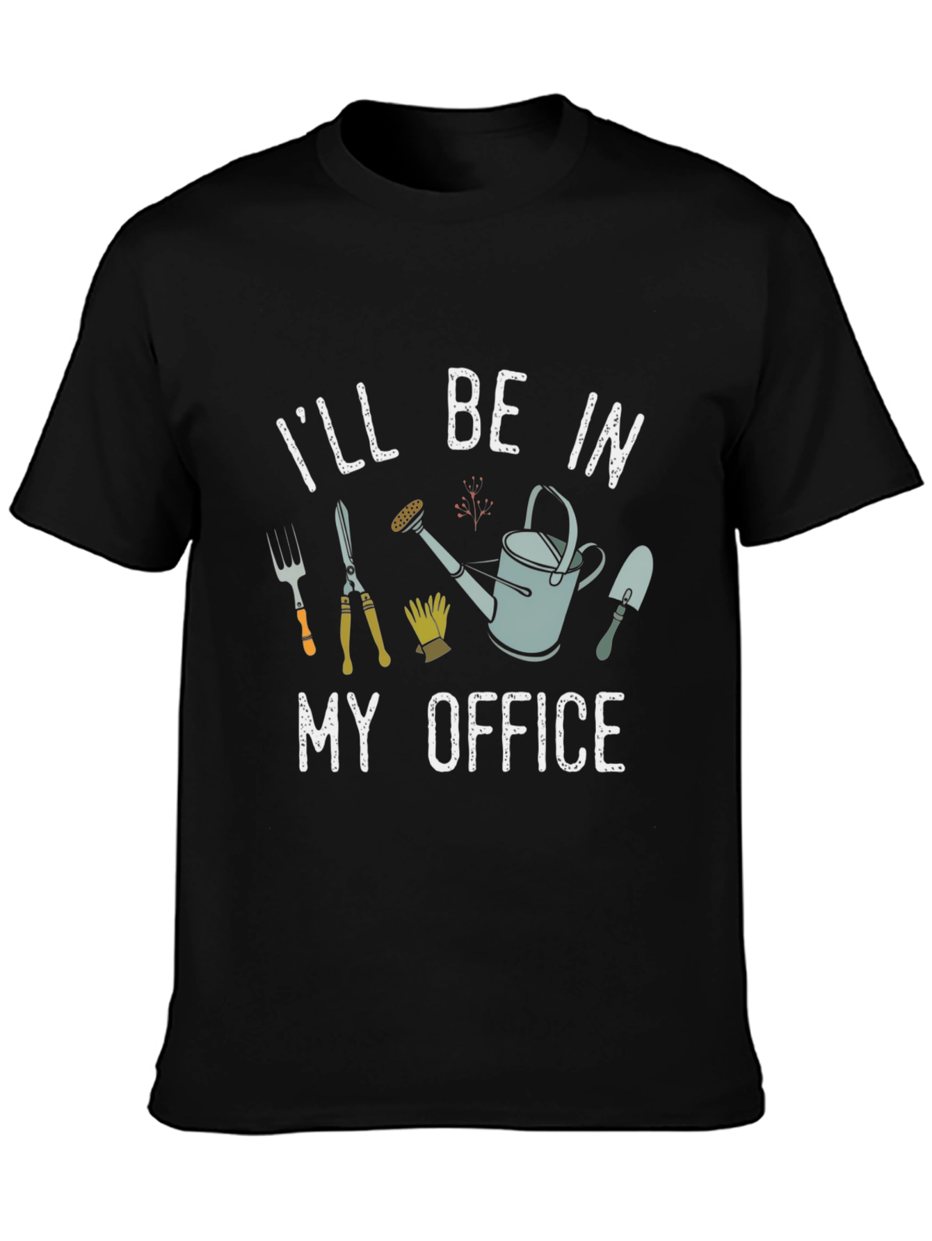 Black Gardening Office T-Shirt - Gardener Gift view 3