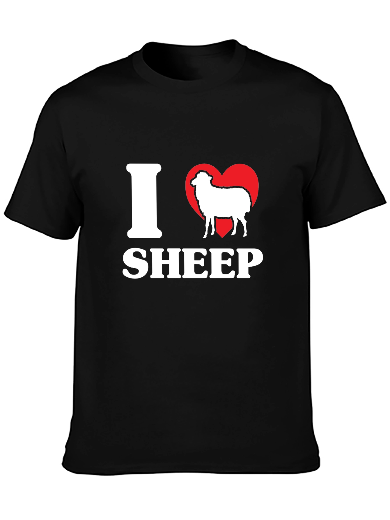 Black I Love Sheep Black T-Shirt view 3