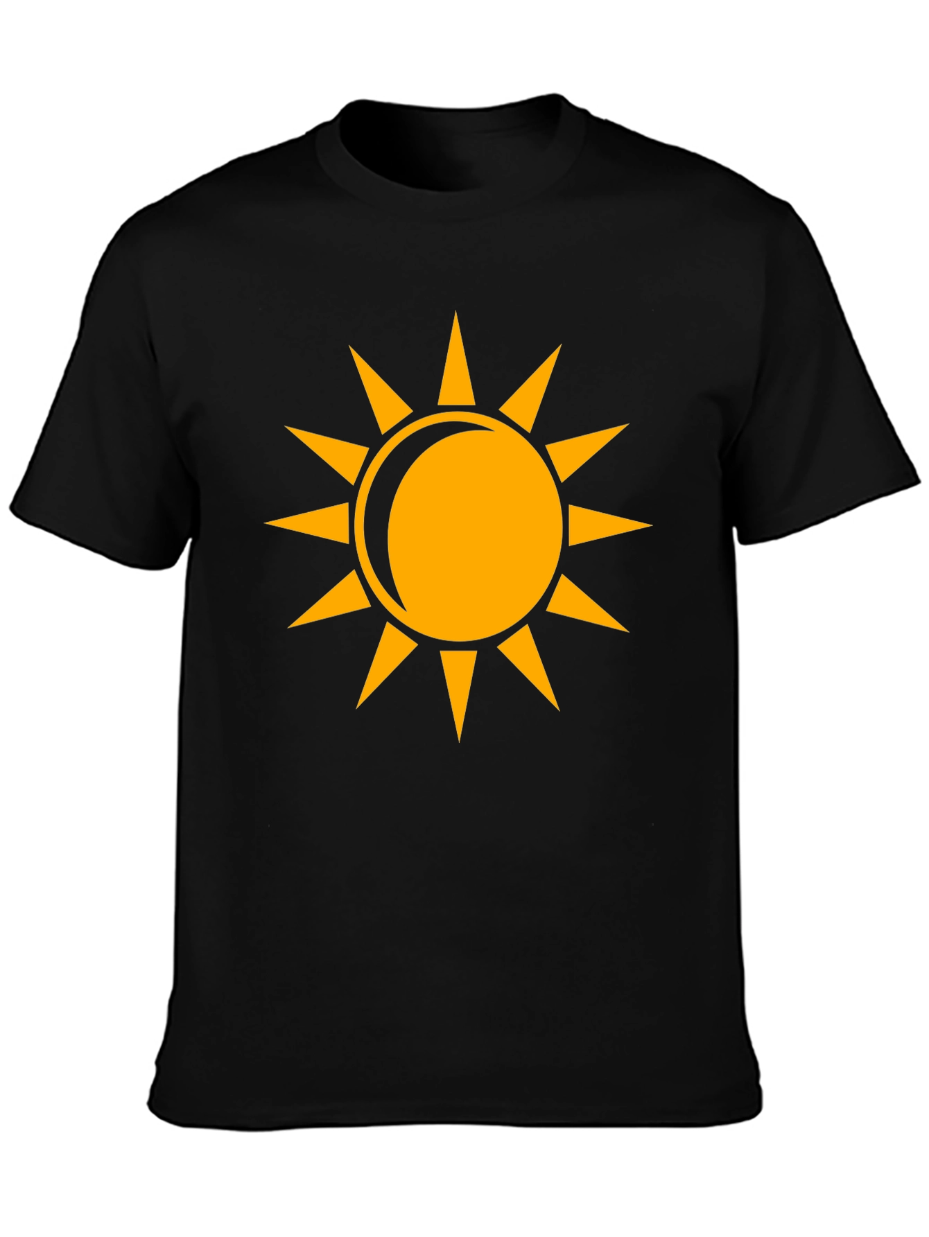 Sun Graphic Black T-Shirt, Casual Wear - 3