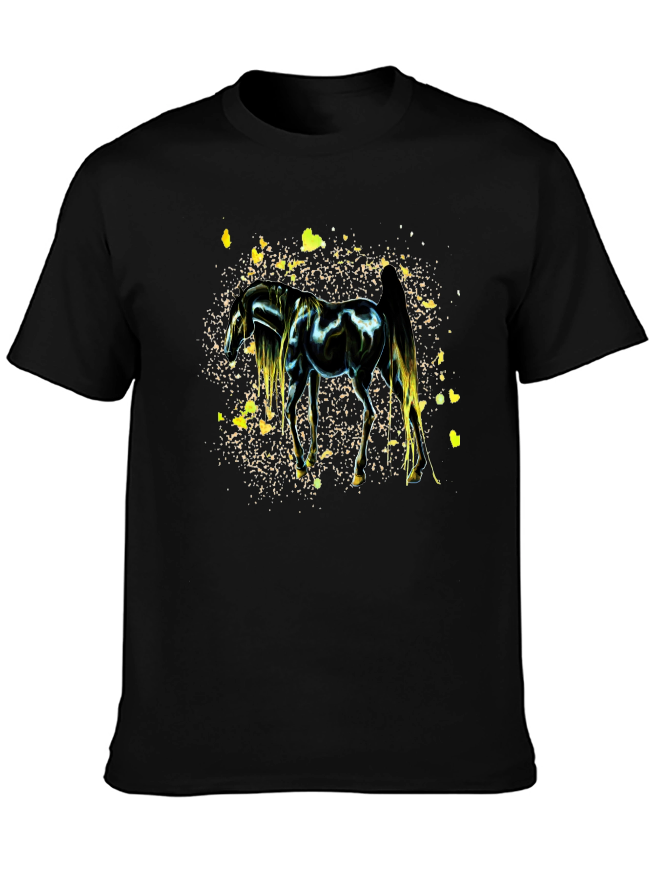 Black Horse Graphic Black Tee view 3