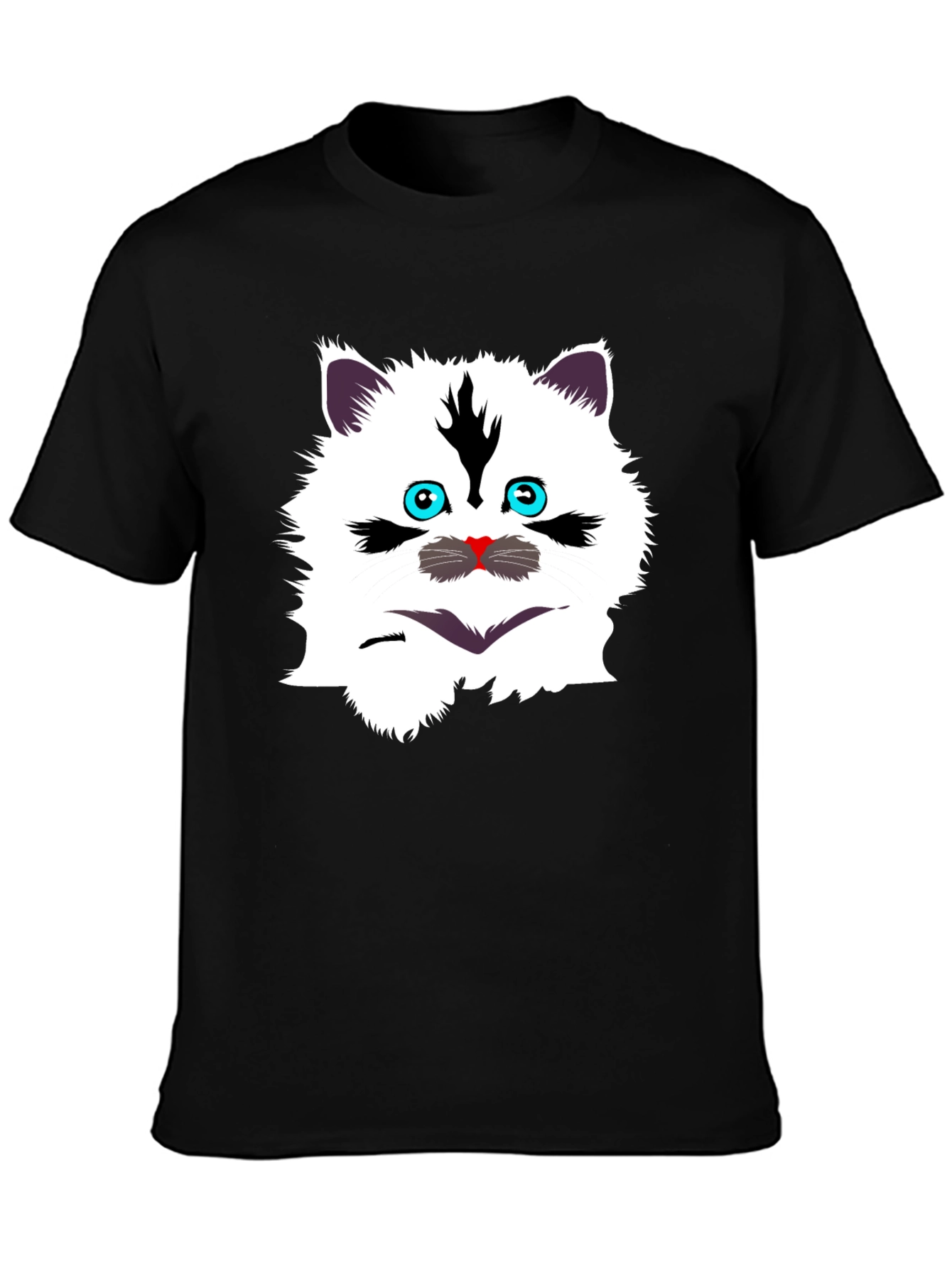Black Funny Cat Graphic Tee - Black T-Shirt view 3