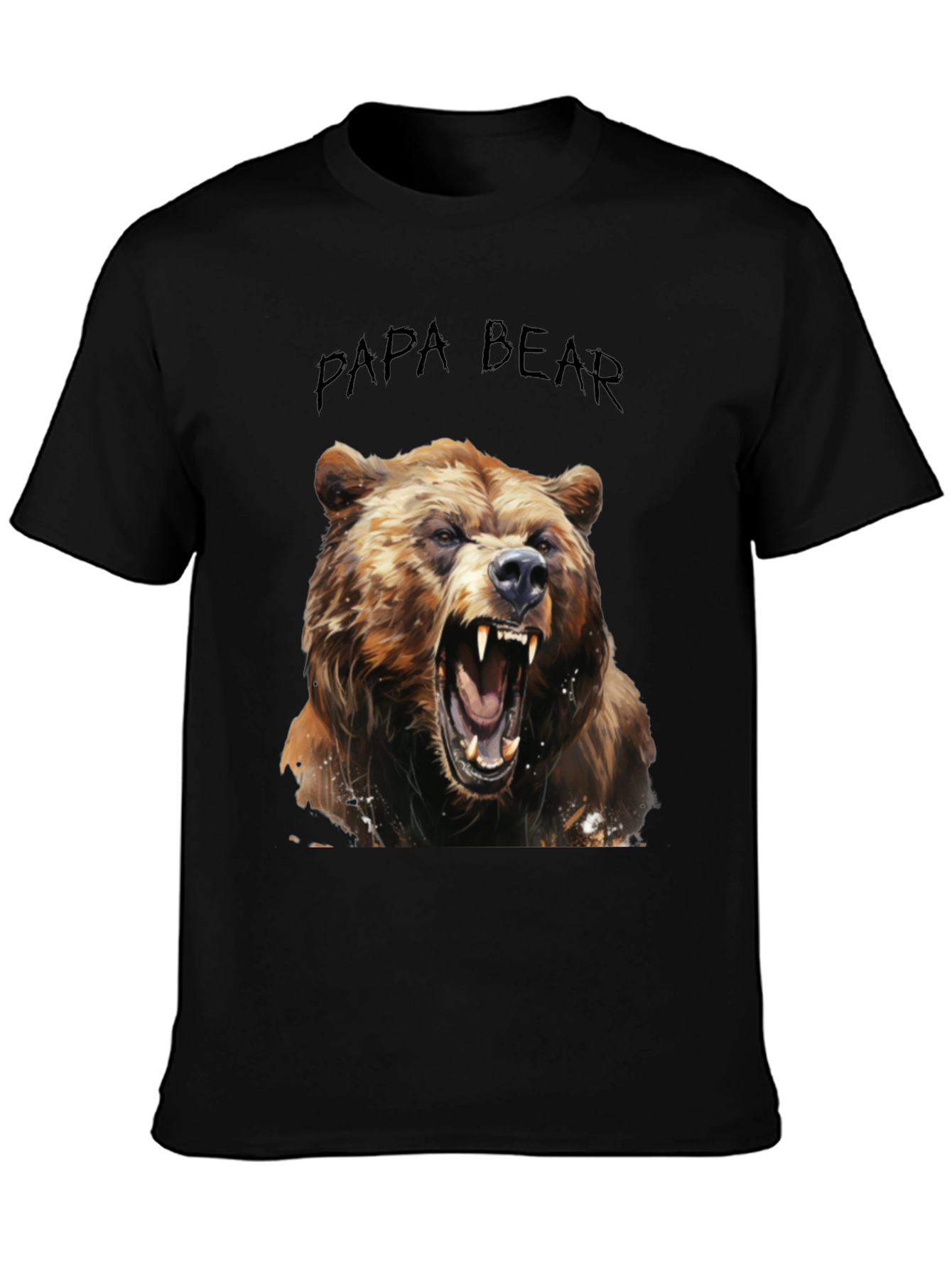 Black Papa Bear Graphic T-Shirt view 3