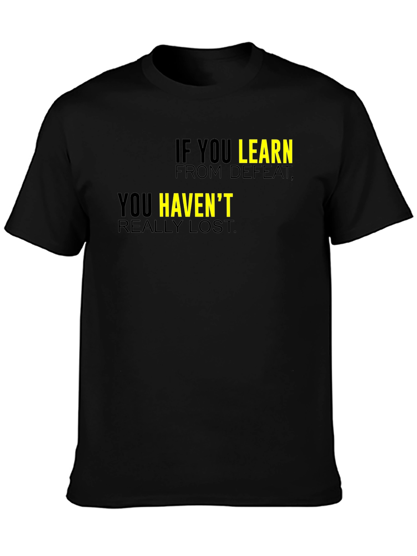 Black Motivational Black T-Shirt: Learn From Defeat view 3