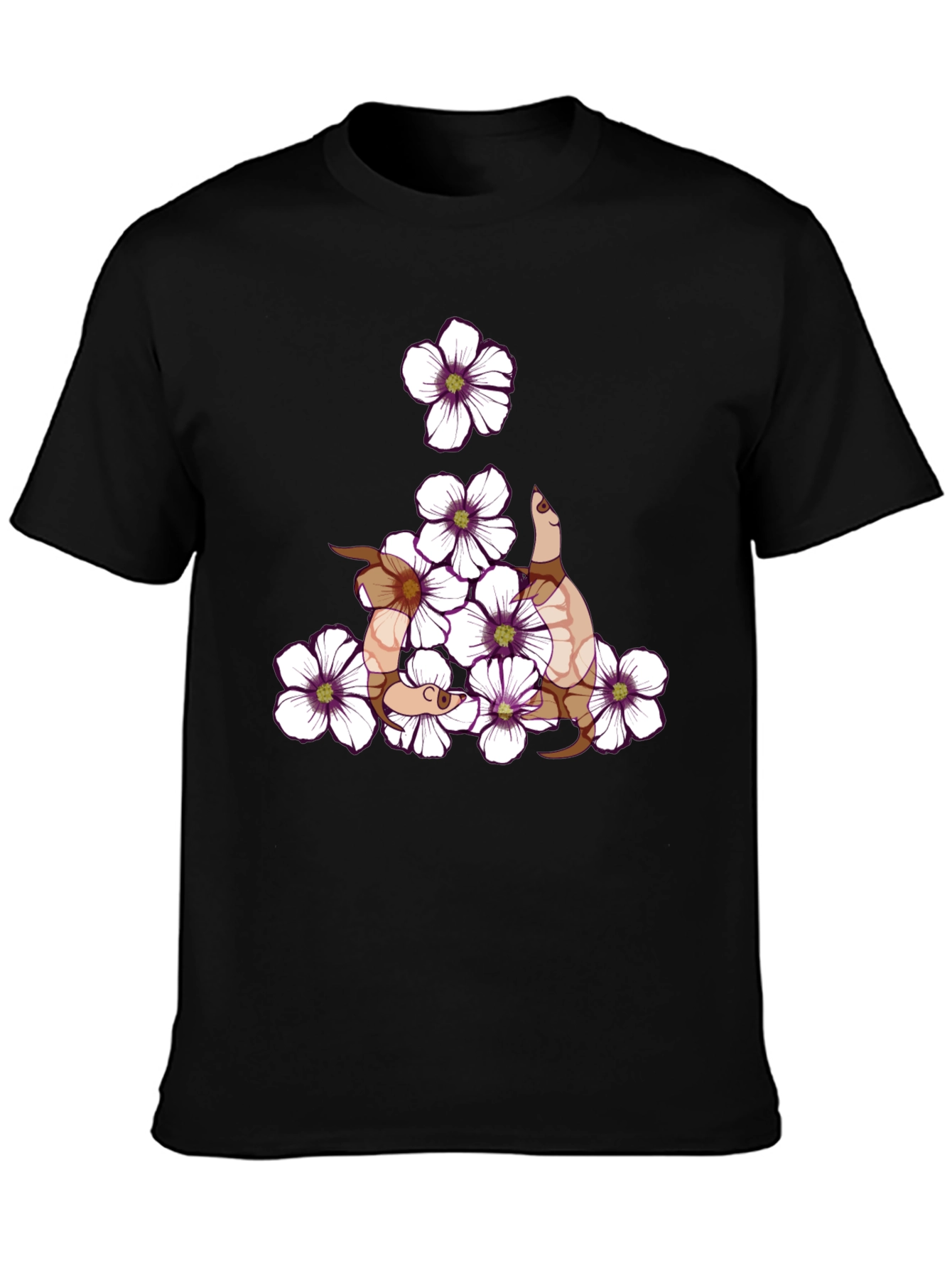 Black Floral Snake Graphic T-Shirt - Stylish & Unique view 3