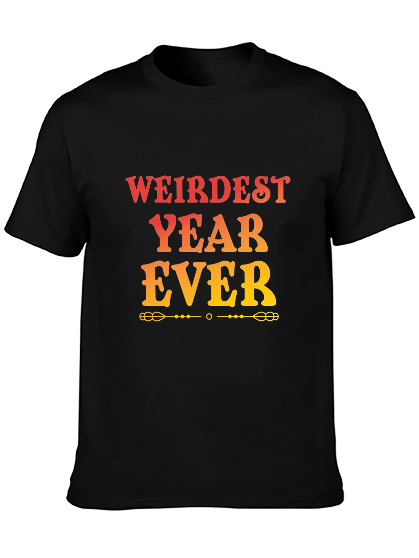 Black Weirdest Year Ever Graphic Tee - Unisex Black T-Shirt view 3