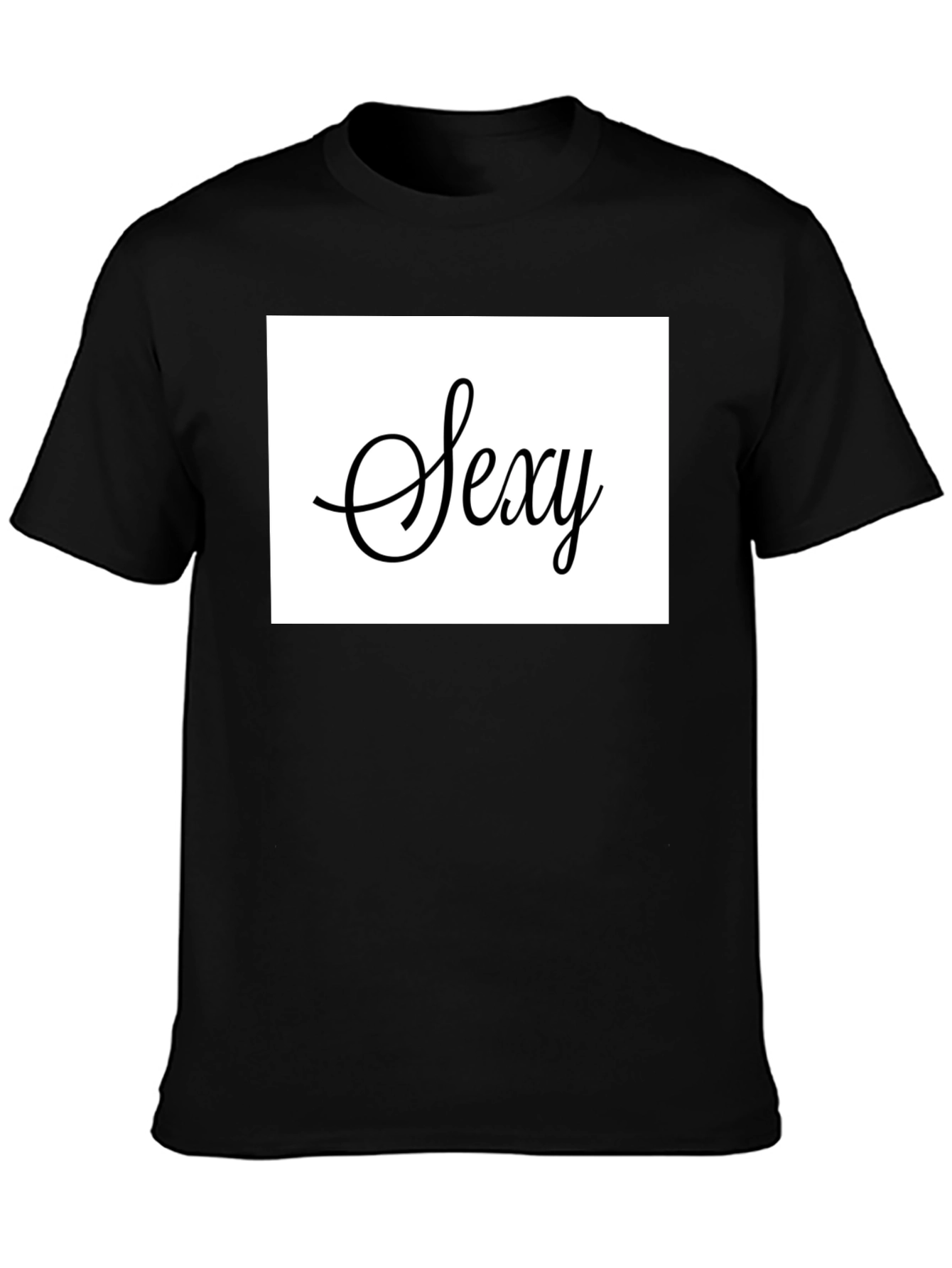 Black Sexy Graphic Tee - Men's Casual Black T-Shirt view 3