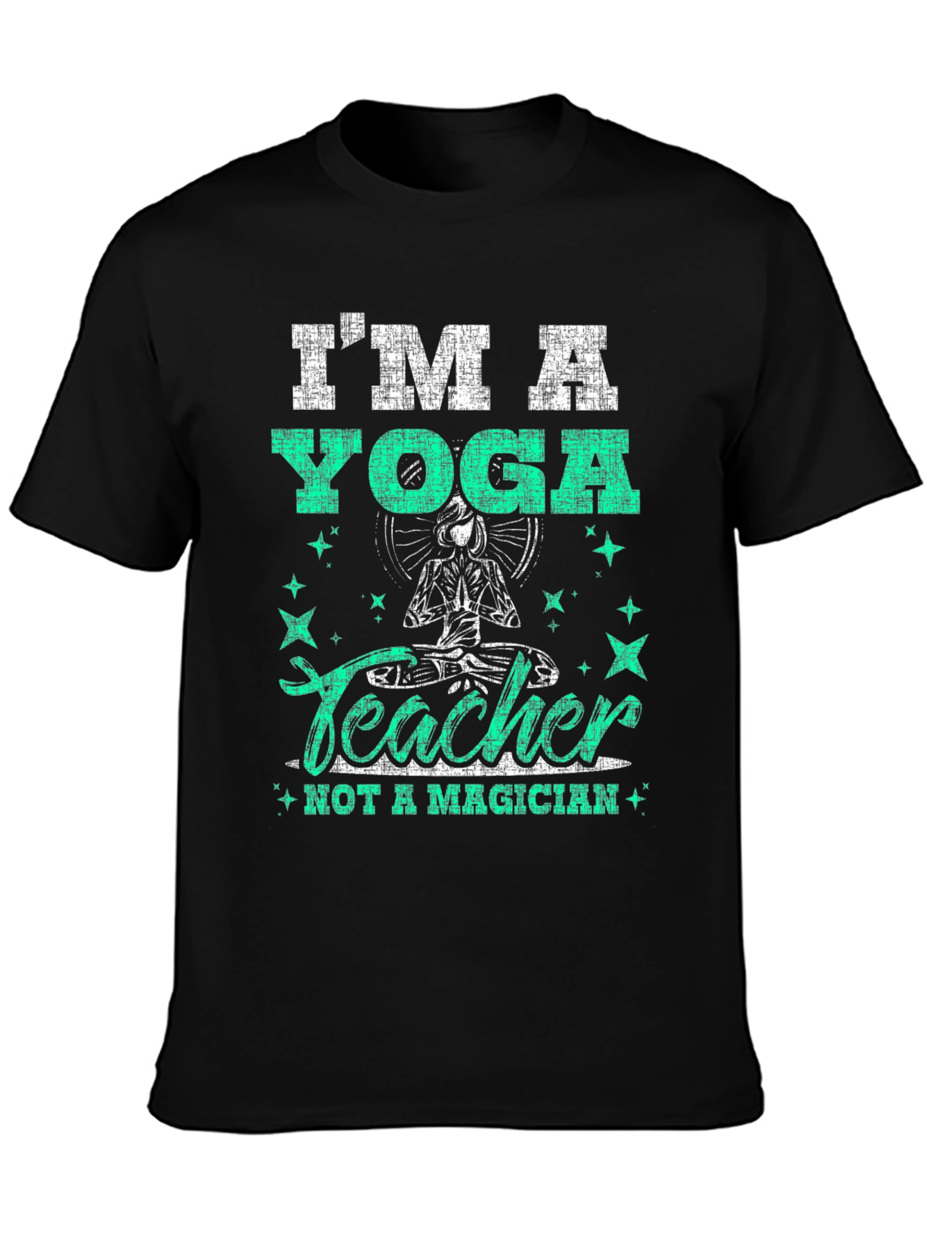 Black I'm A Yoga Teacher Graphic T-Shirt view 3