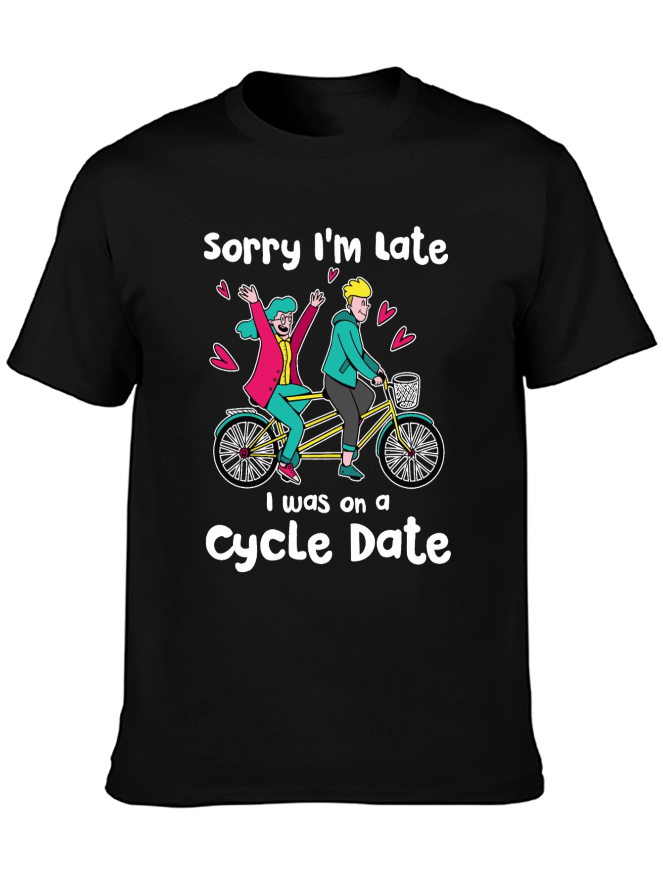 Black Funny Cycle Date Graphic Tee - Unisex view 3