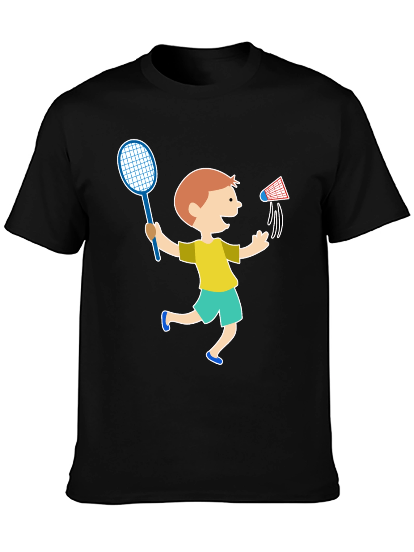 Black Boy's Badminton T-Shirt view 3