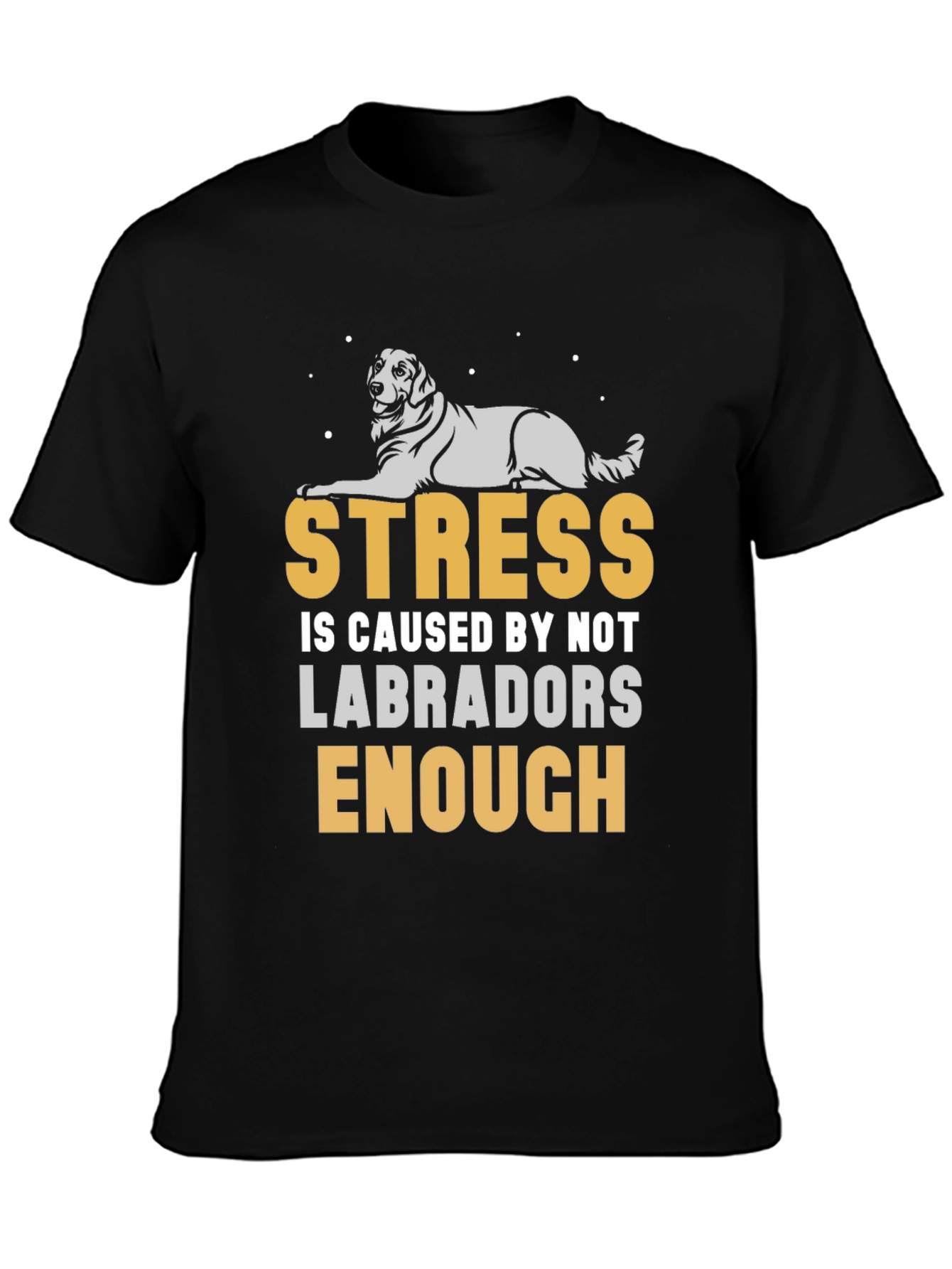 Black Stress Less Labradors T-Shirt view 3