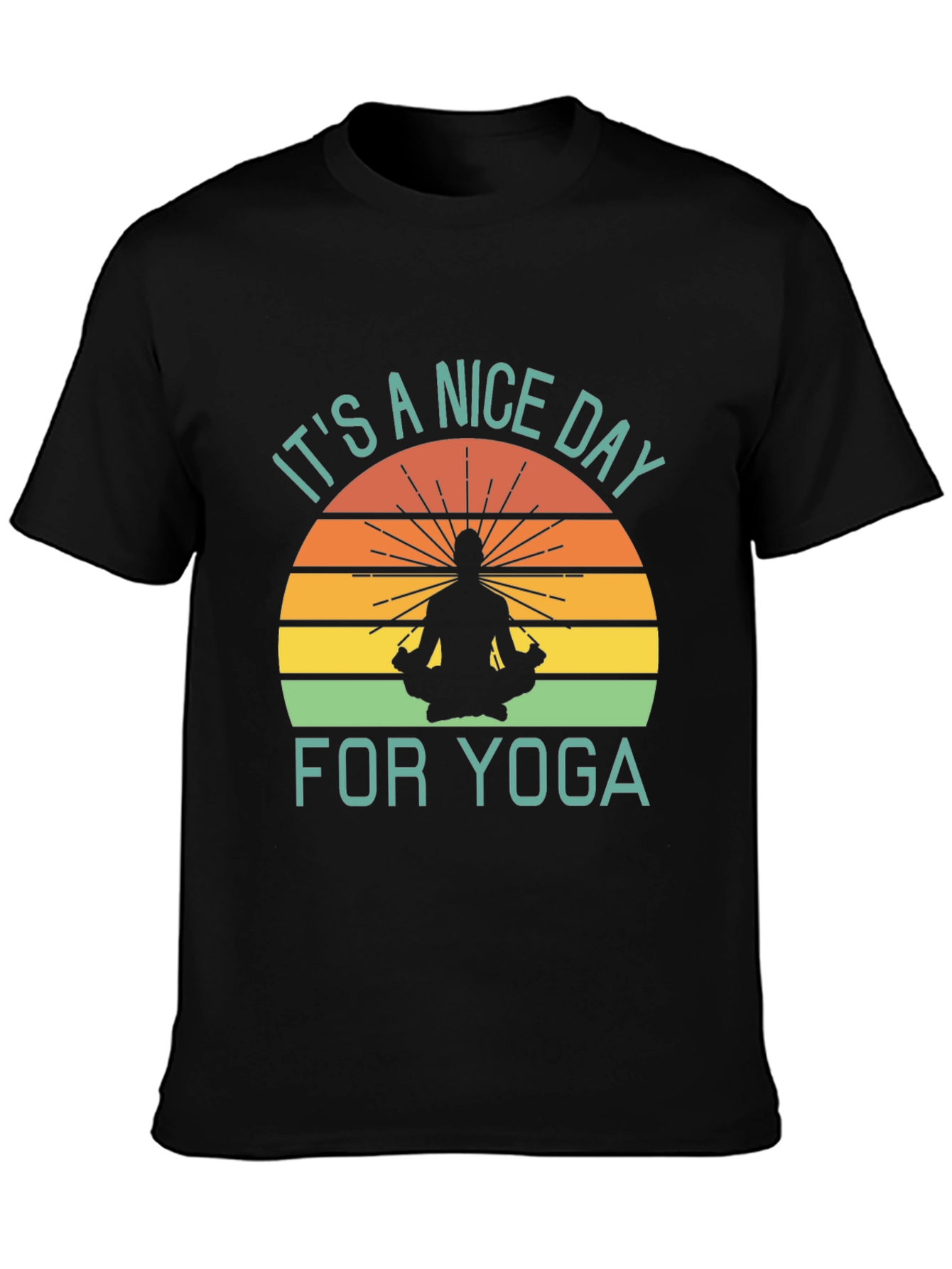Black Yoga Day T-Shirt view 3