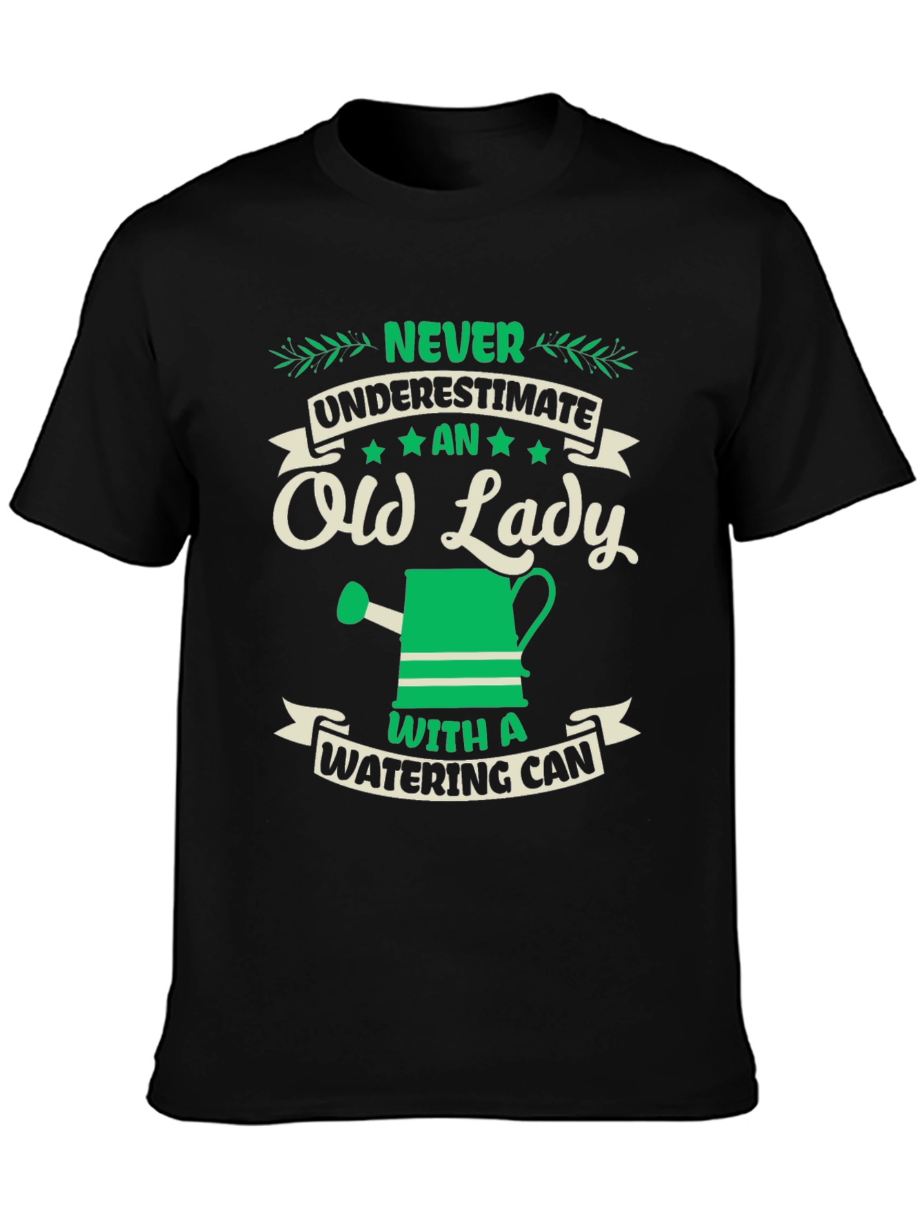 Black Never Underestimate Old Lady T-Shirt view 3