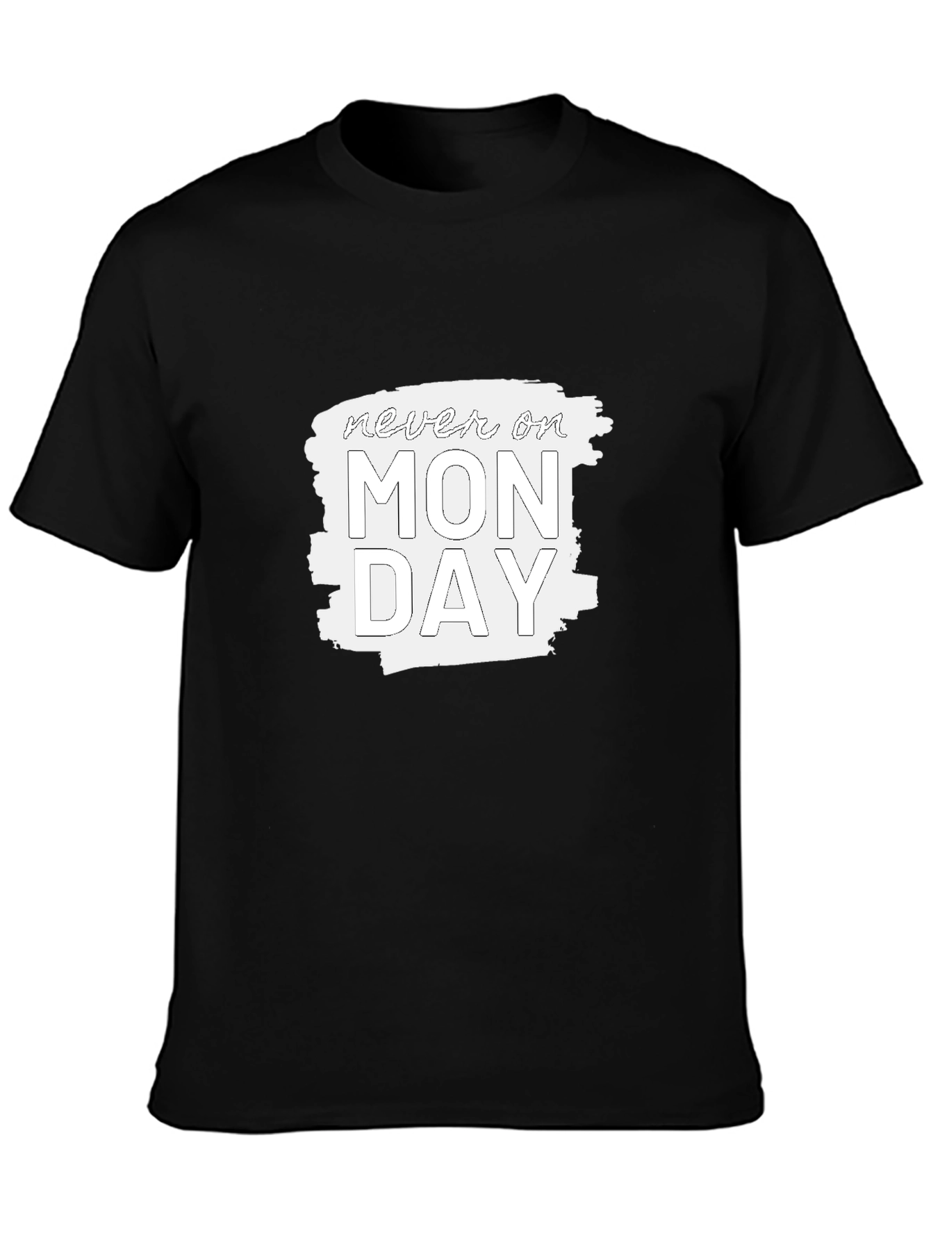 Black Never On Monday Graphic Tee view 3