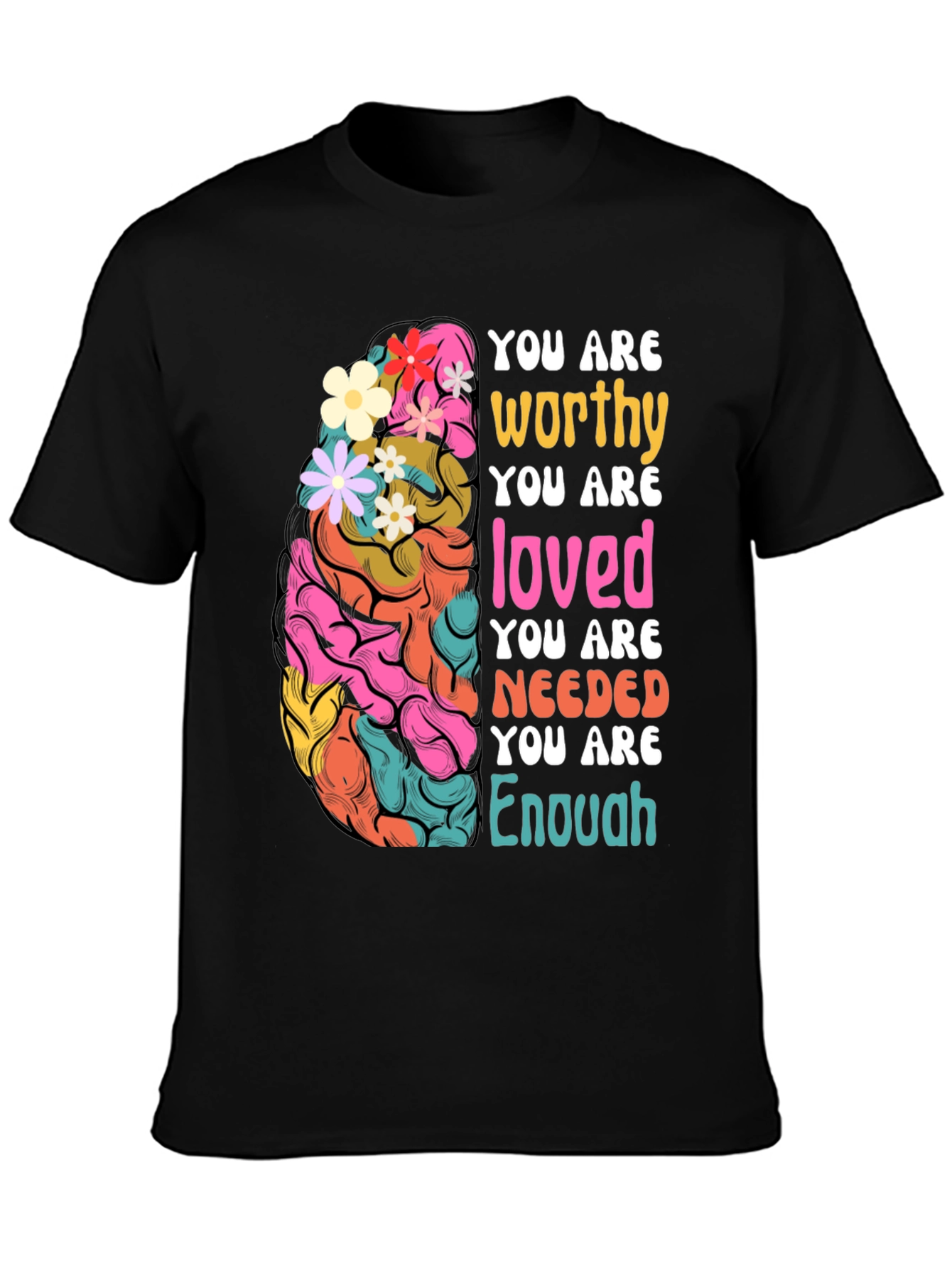 Black You Are Enough Graphic Tee view 3