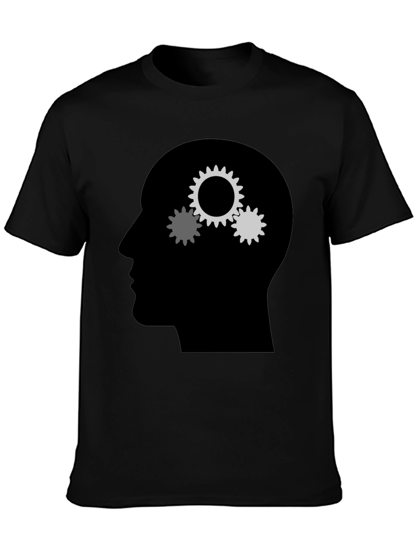 Black Gears Mind T-Shirt - Thinking Design view 3