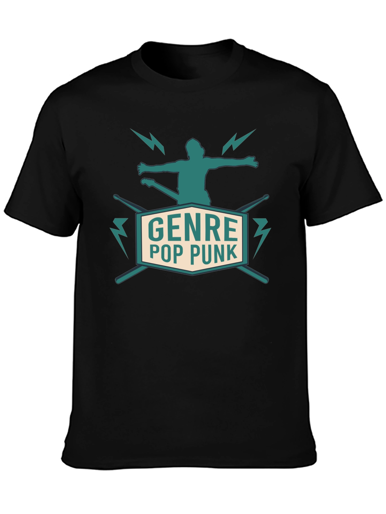 Black Genre Pop Punk Graphic Tee view 3