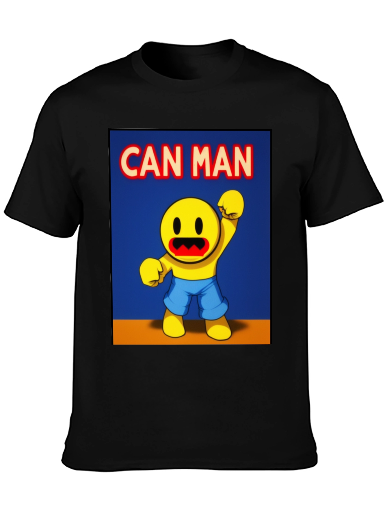 Black Can Man Graphic Tee - Black Cotton Blend view 3