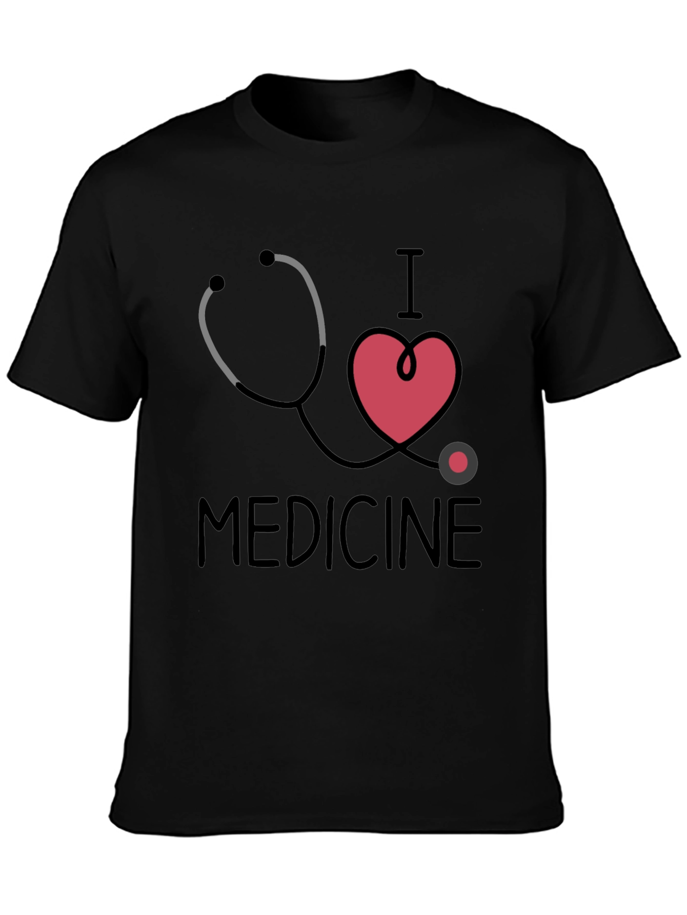 Black I Love Medicine Graphic T-Shirt - Black view 3