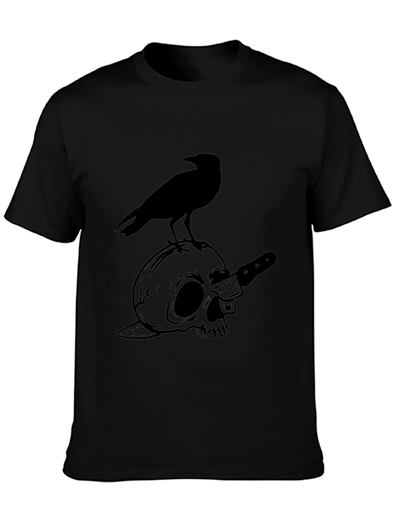 Raven Skull Tee - Goth Style Graphic T-Shirt - 3