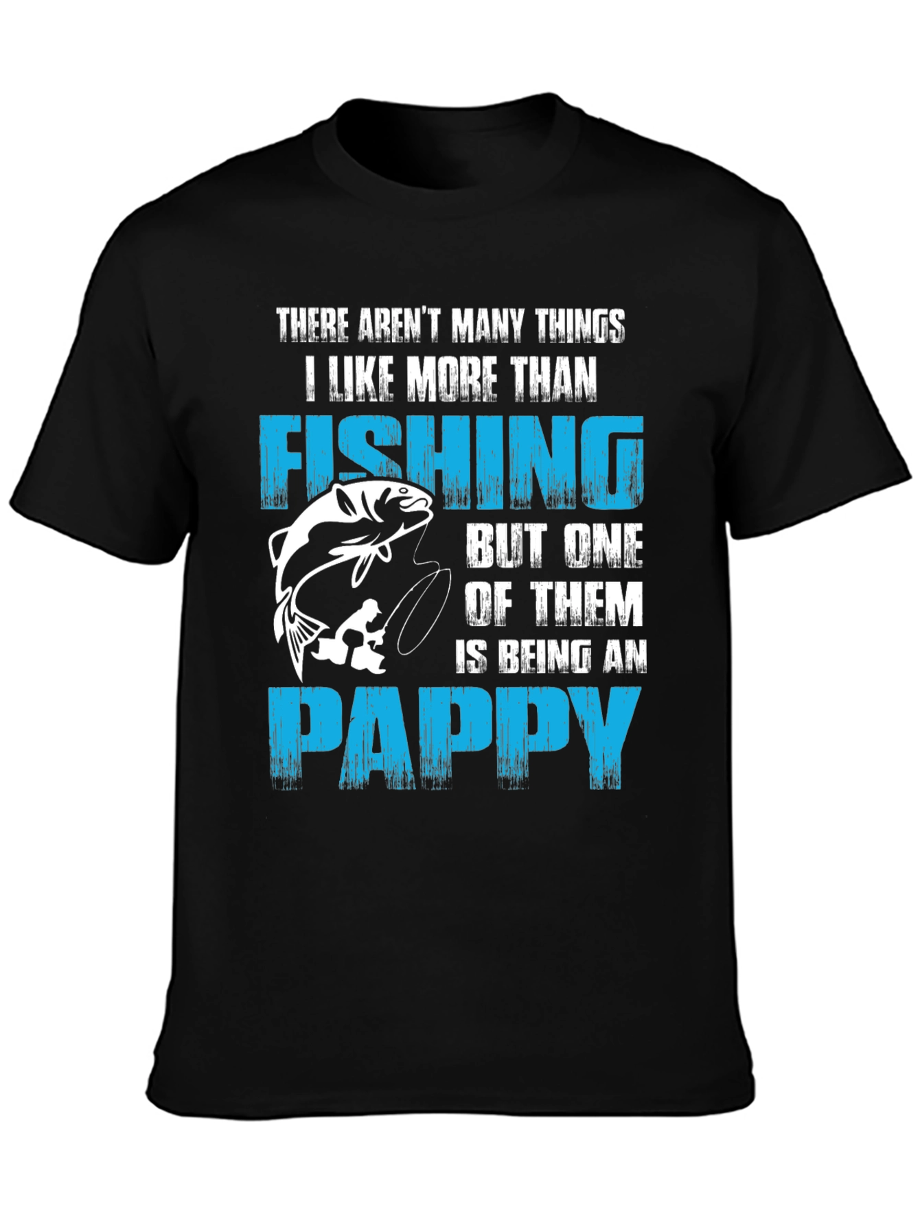 Black Fishing Pappy Graphic T-Shirt - Gift for Grandpas view 3