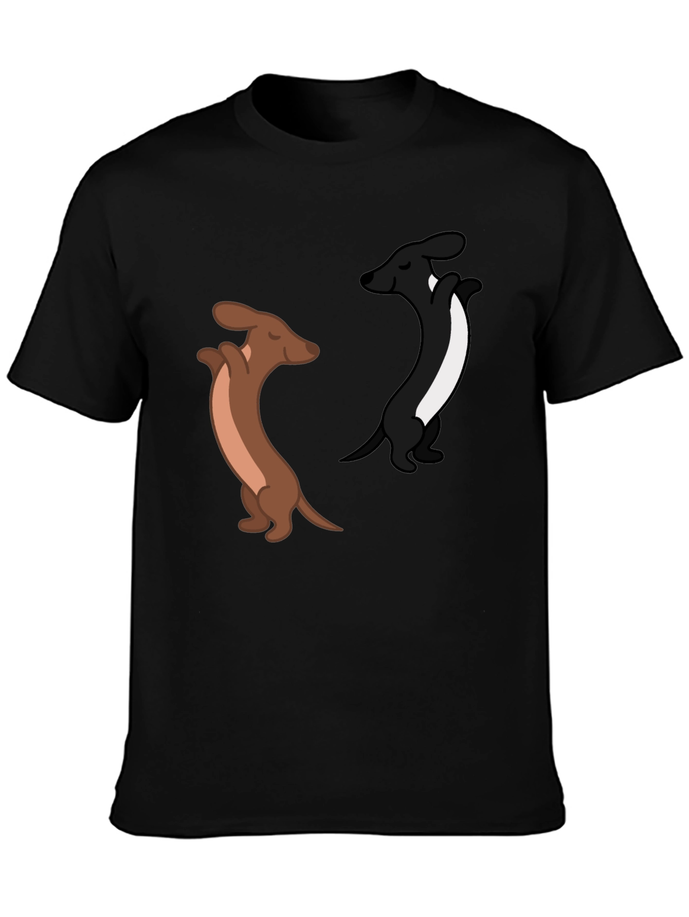 Black Dancing Dachshund Graphic Tee - Black Cotton Blend view 3