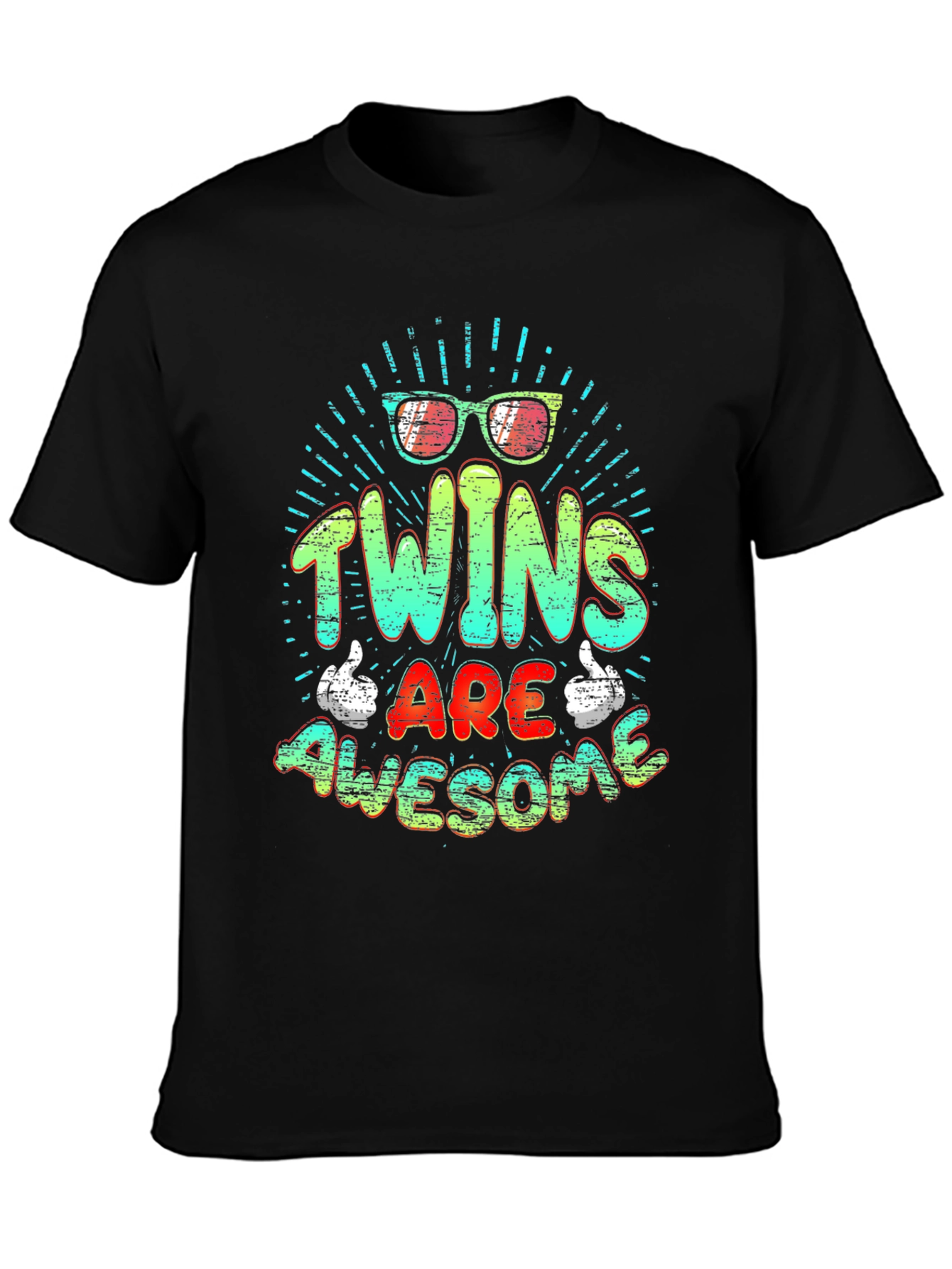 Black Twins Are Awesome Graphic T-Shirt view 3