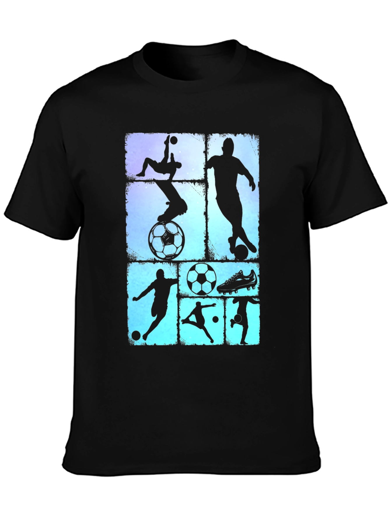 Black Soccer Silhouette Graphic Tee - Black T-Shirt view 3