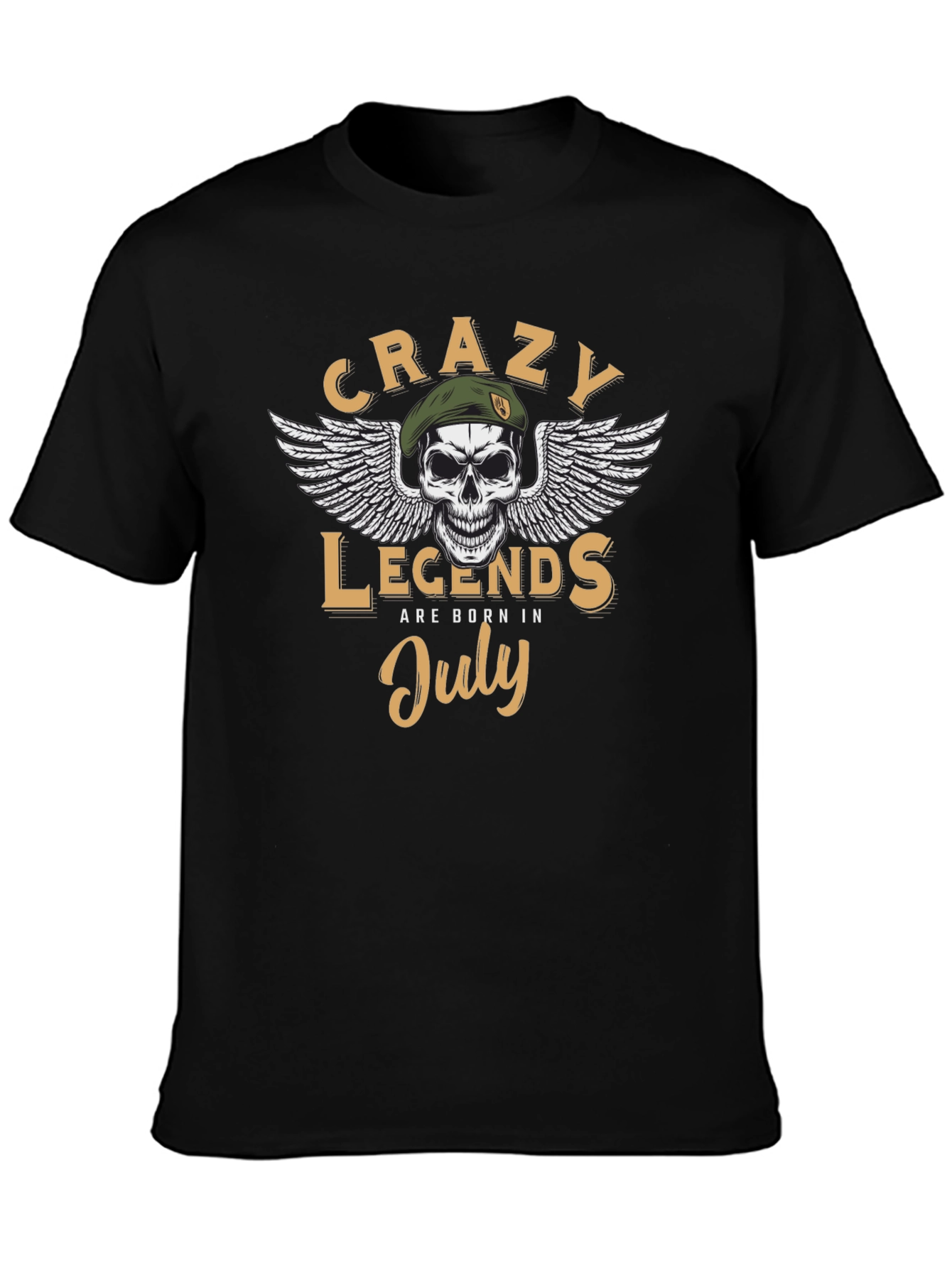 Black Crazy Legends Born in July T-Shirt view 3