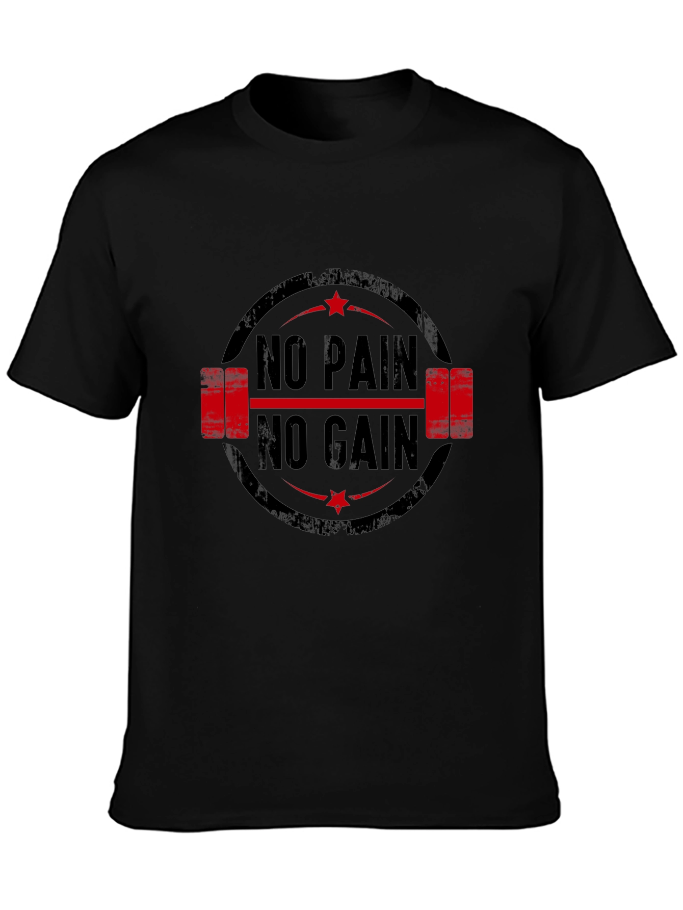 Black No Pain No Gain Gym T-Shirt view 3