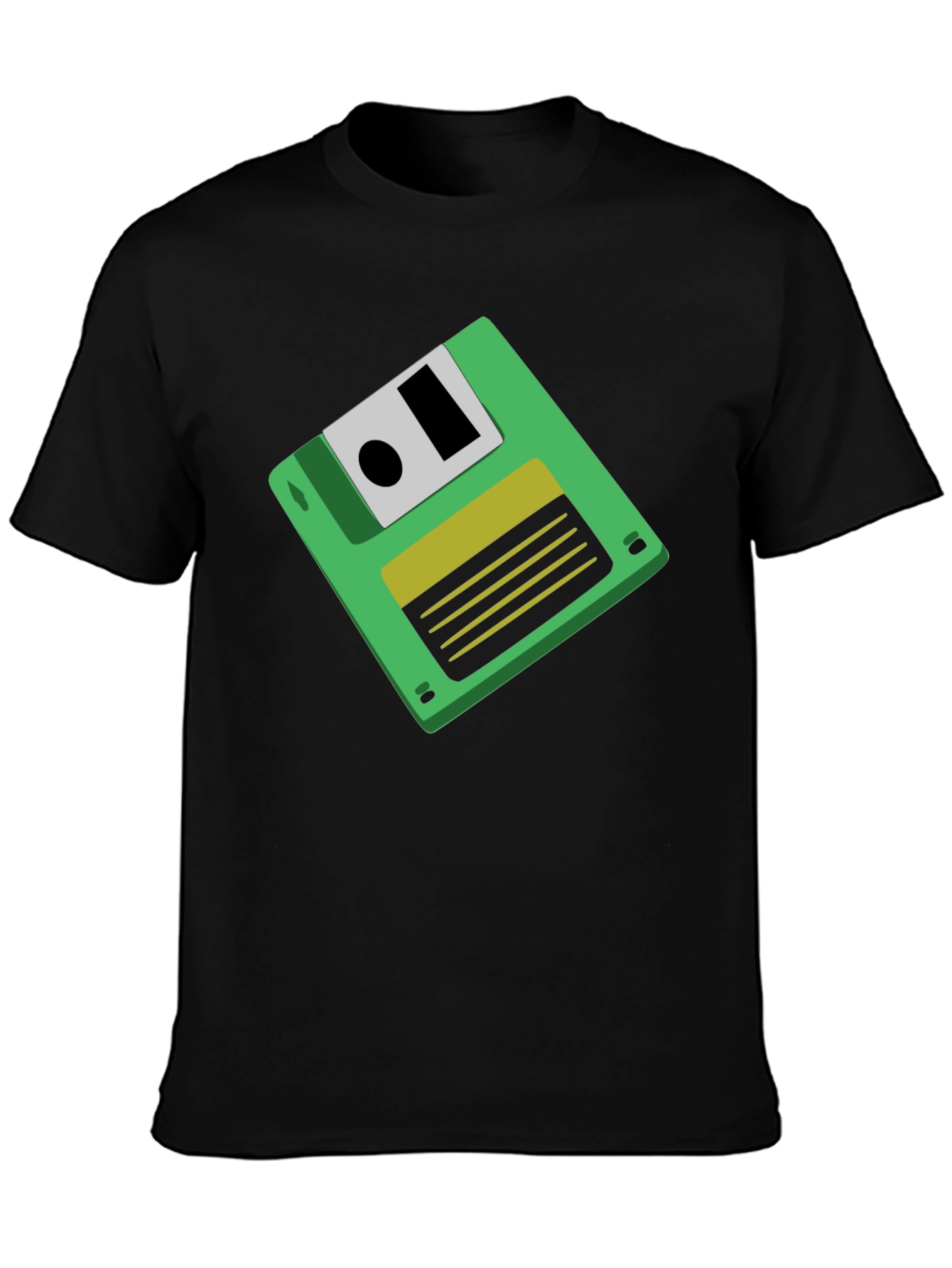 Retro Floppy Disk Graphic Tee - Black Unisex T-Shirt - 3