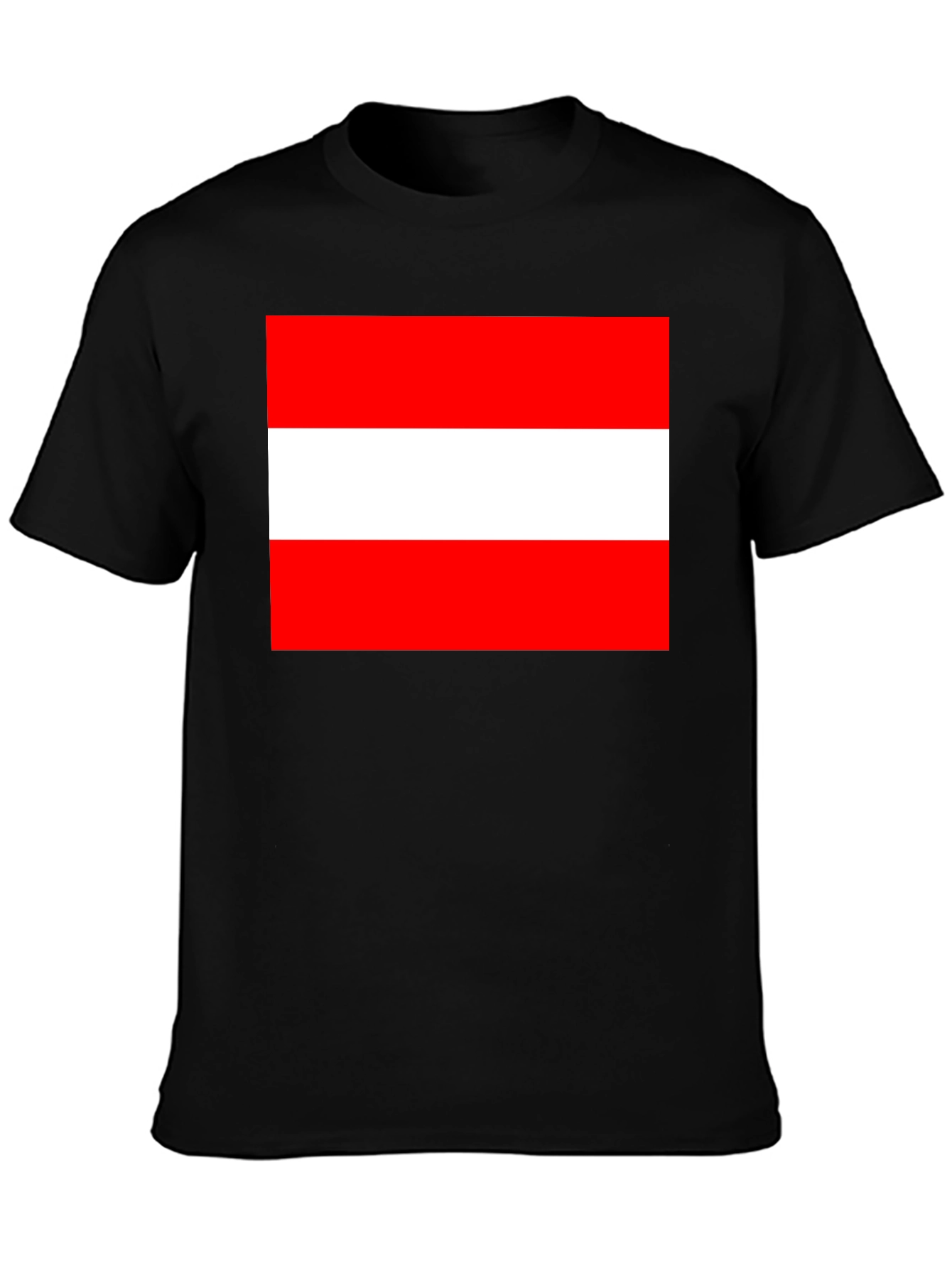 Austria Flag T-Shirt - Black Cotton Tee - 3