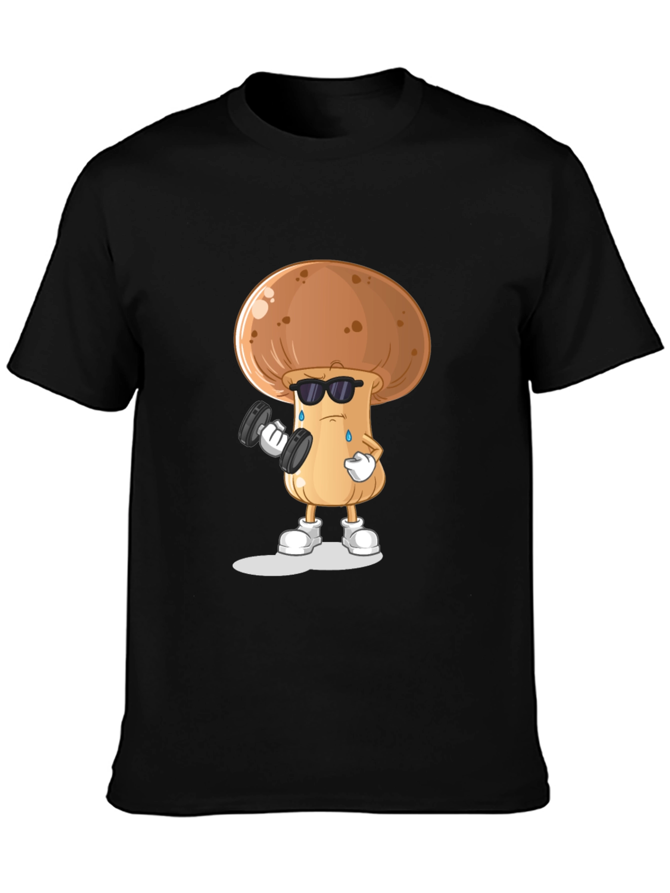 Black Mushroom Gym Black T-shirt view 3