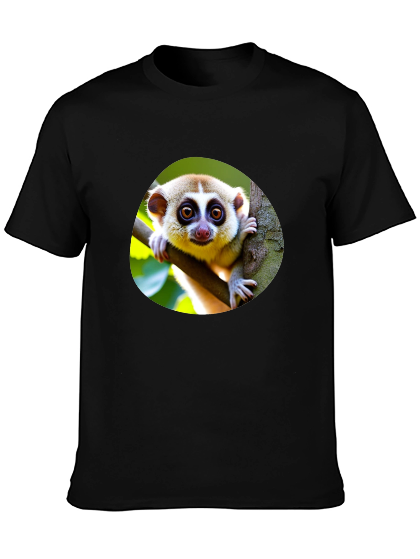 Black Cute Loris T-Shirt - Unique Animal Design view 3