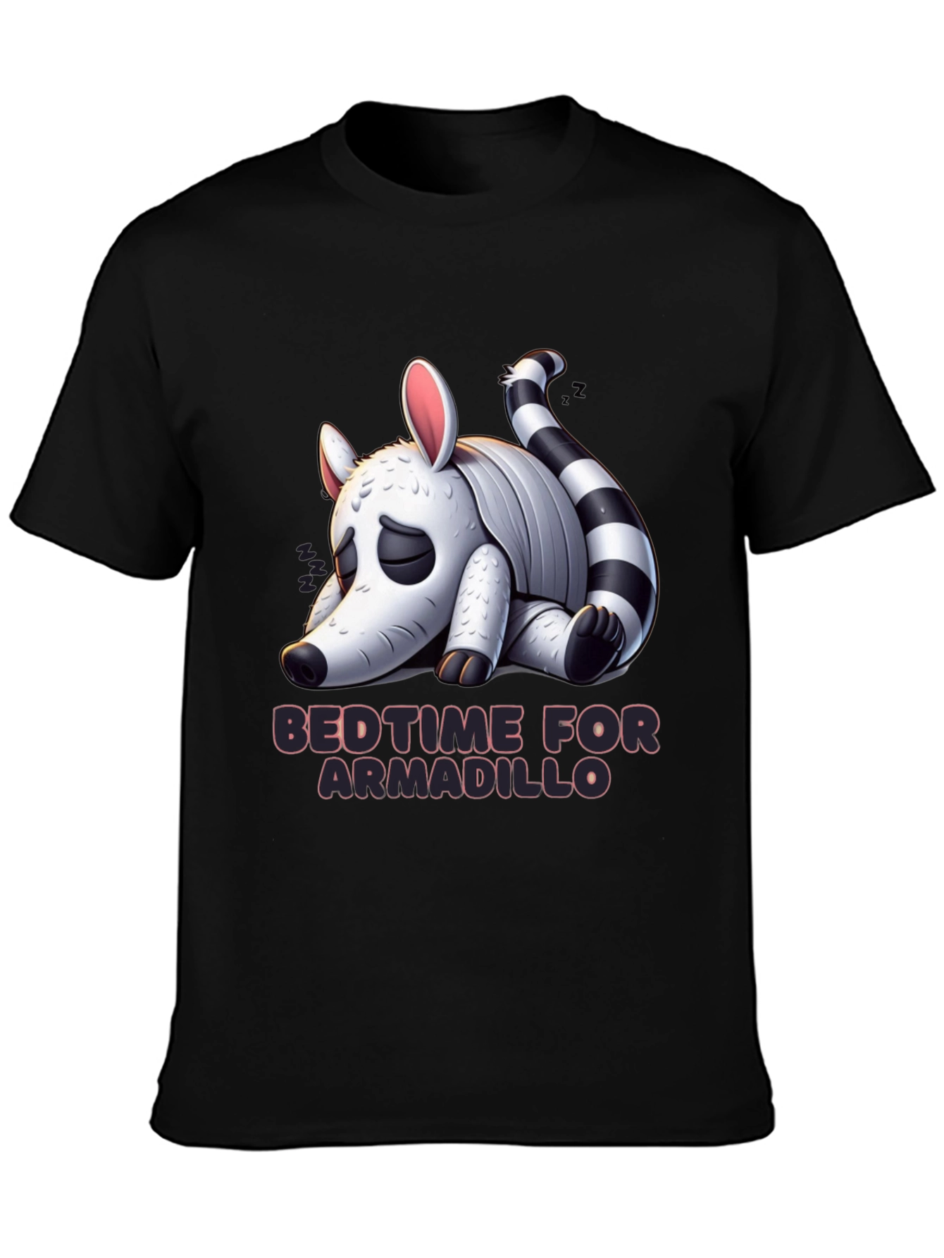 Black Bedtime for Armadillo Graphic Tee - Black view 3