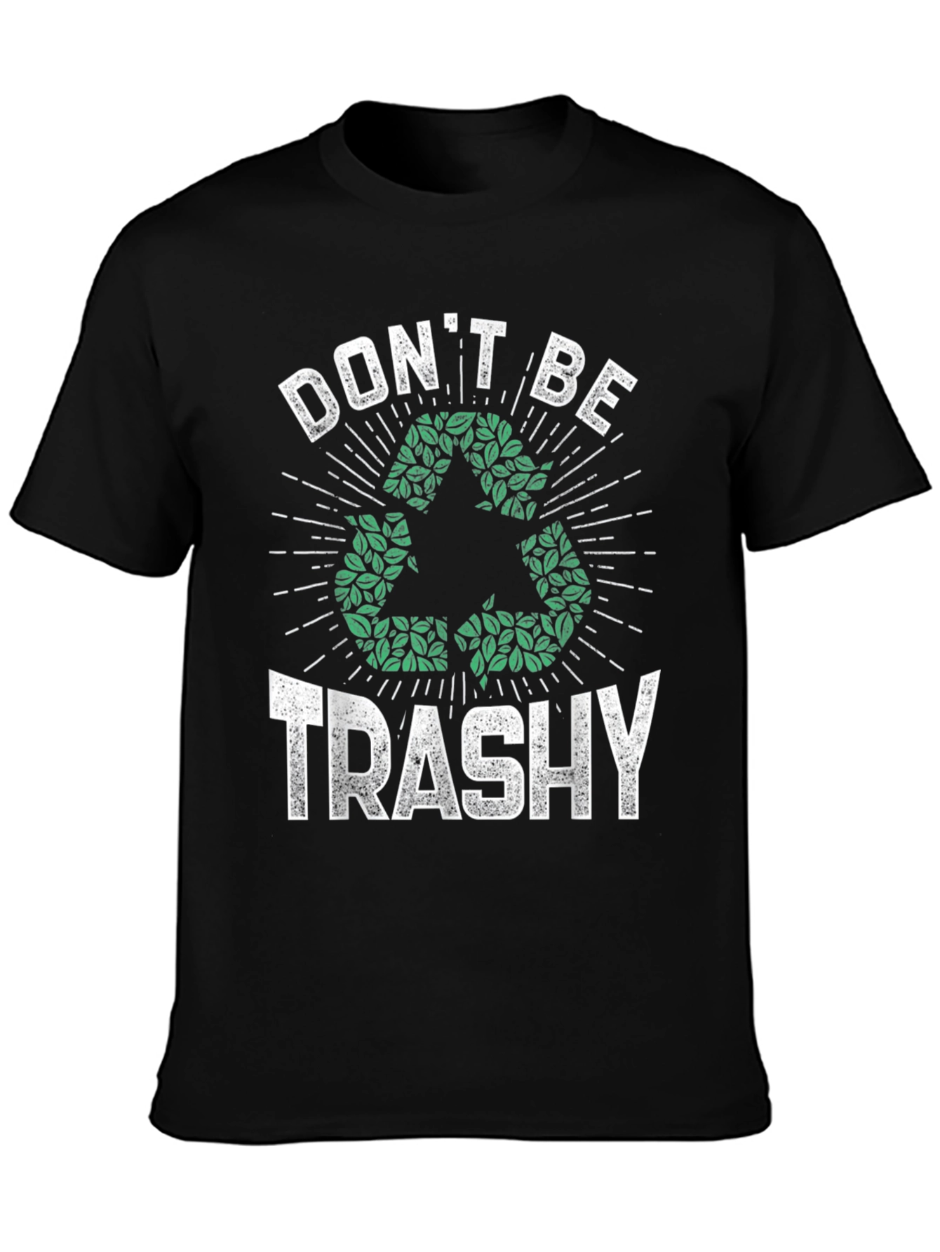 Black Eco-Friendly 'Don't Be Trashy' Graphic Tee view 3